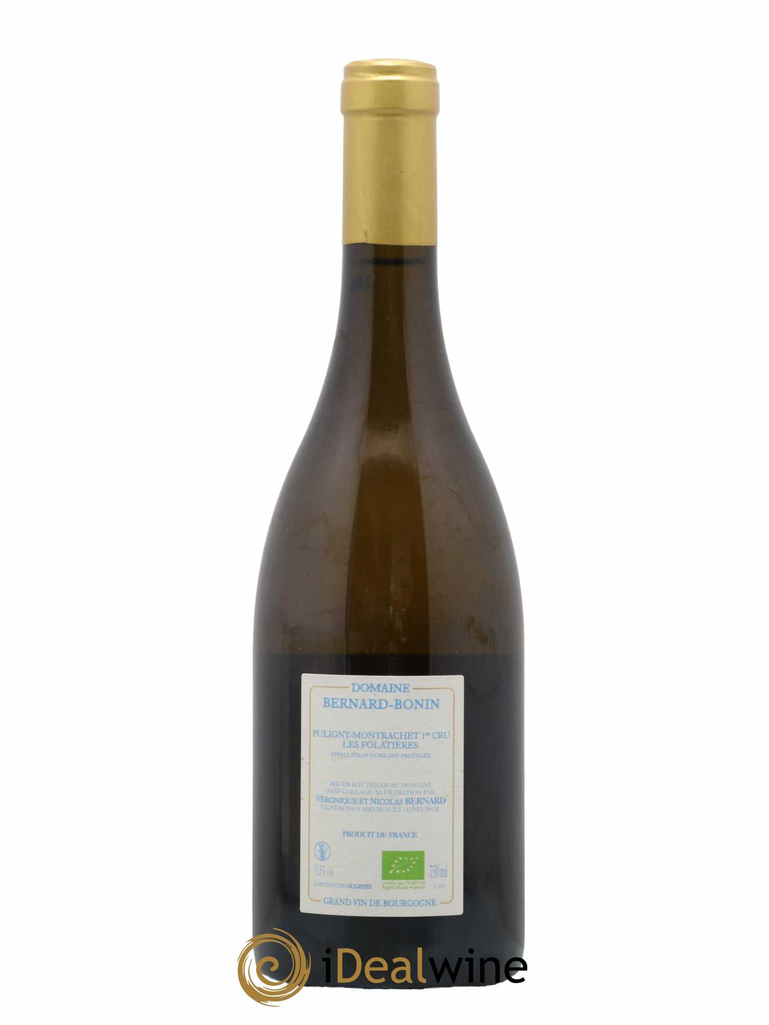 Puligny-Montrachet 1er Cru Les Folatières Bernard Bonin 2019 - Lot de 1 bouteille - 1