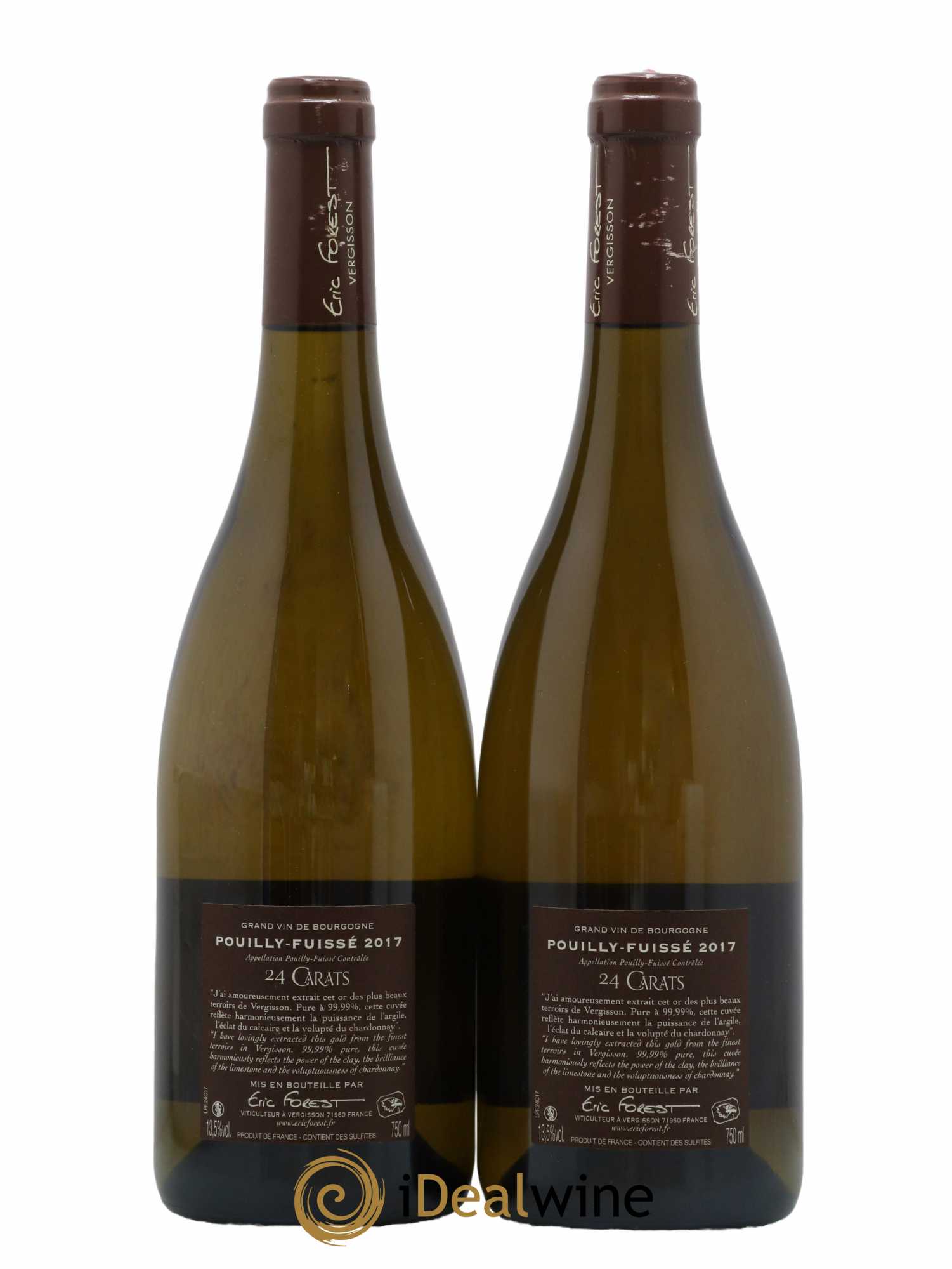 Pouilly-Fuissé 24 Carrats Eric Forest 2017 - Lot de 2 bouteilles - 1