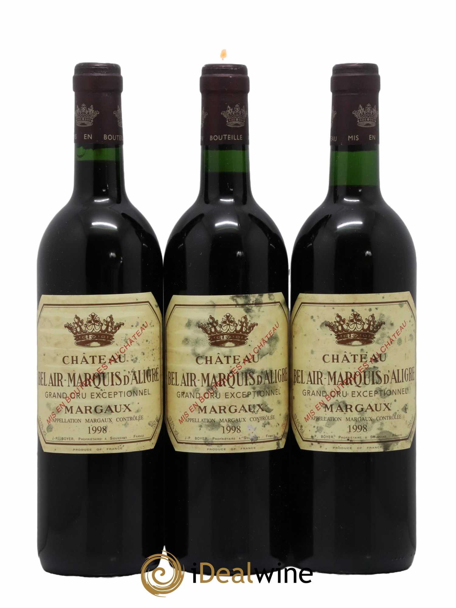 Château Bel Air Marquis d'Aligre 1998 - Lot de 3 bouteilles - 0