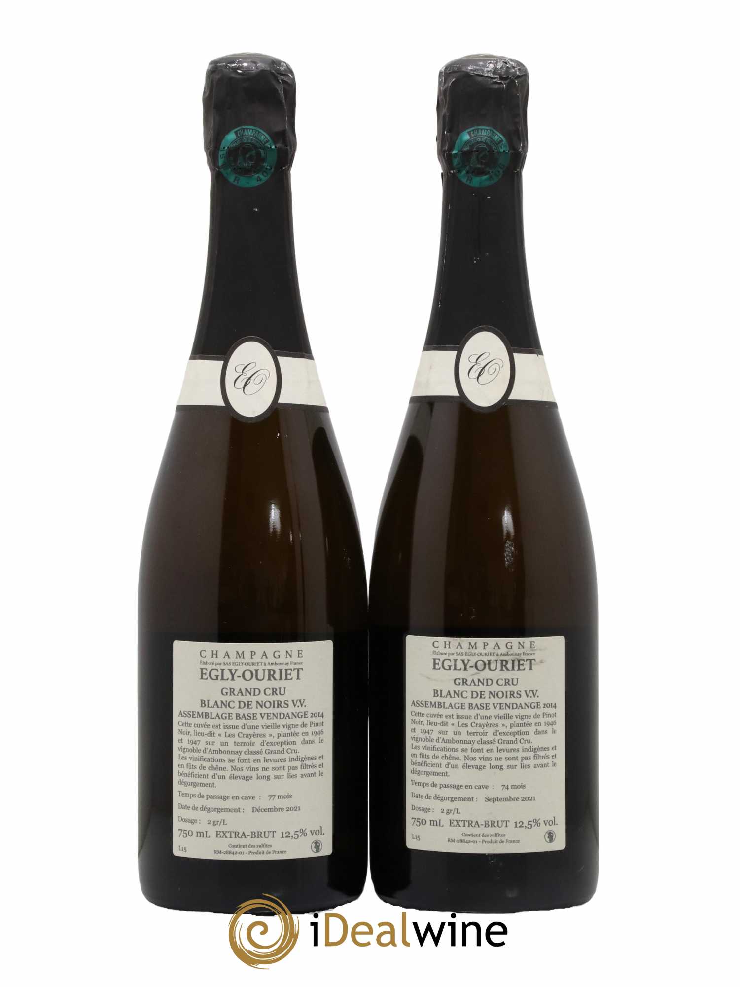 Blanc de Noirs Les Crayères Vieilles vignes Egly-Ouriet - Posten von 2 Flaschen - 1