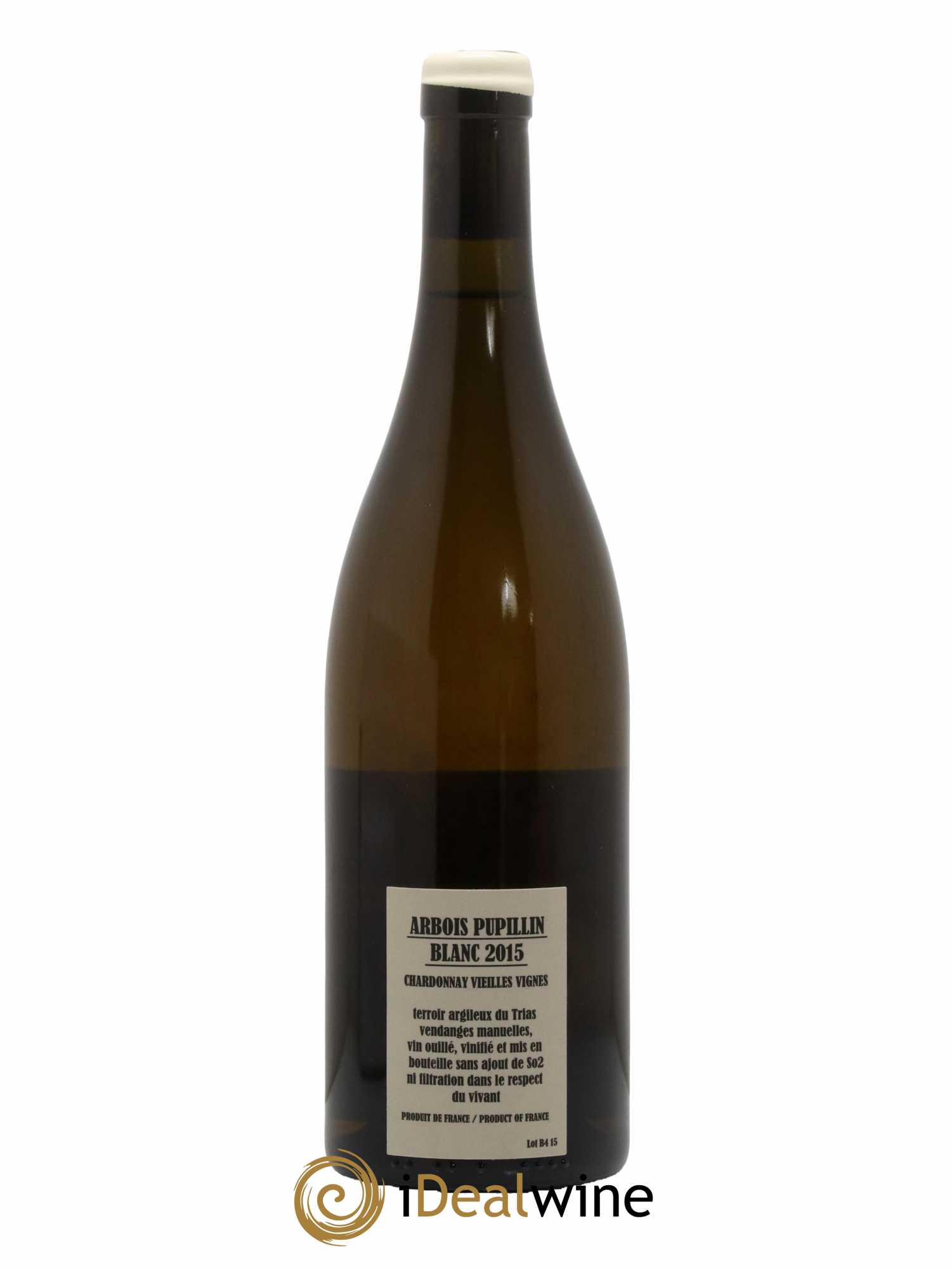 Arbois-Pupillin Chardonnay Vieilles vignes Adeline Houillon & Renaud Bruyère 2015 - Lot of 1 bottle - 1