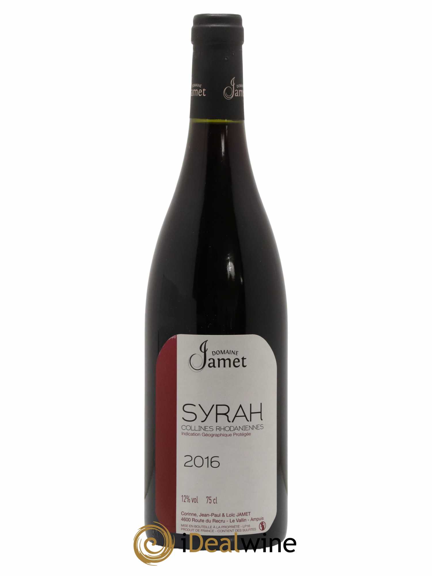 Collines Rhodaniennes Syrah Jamet (Domaine) 2016 - Lot of 1 bottle - 0