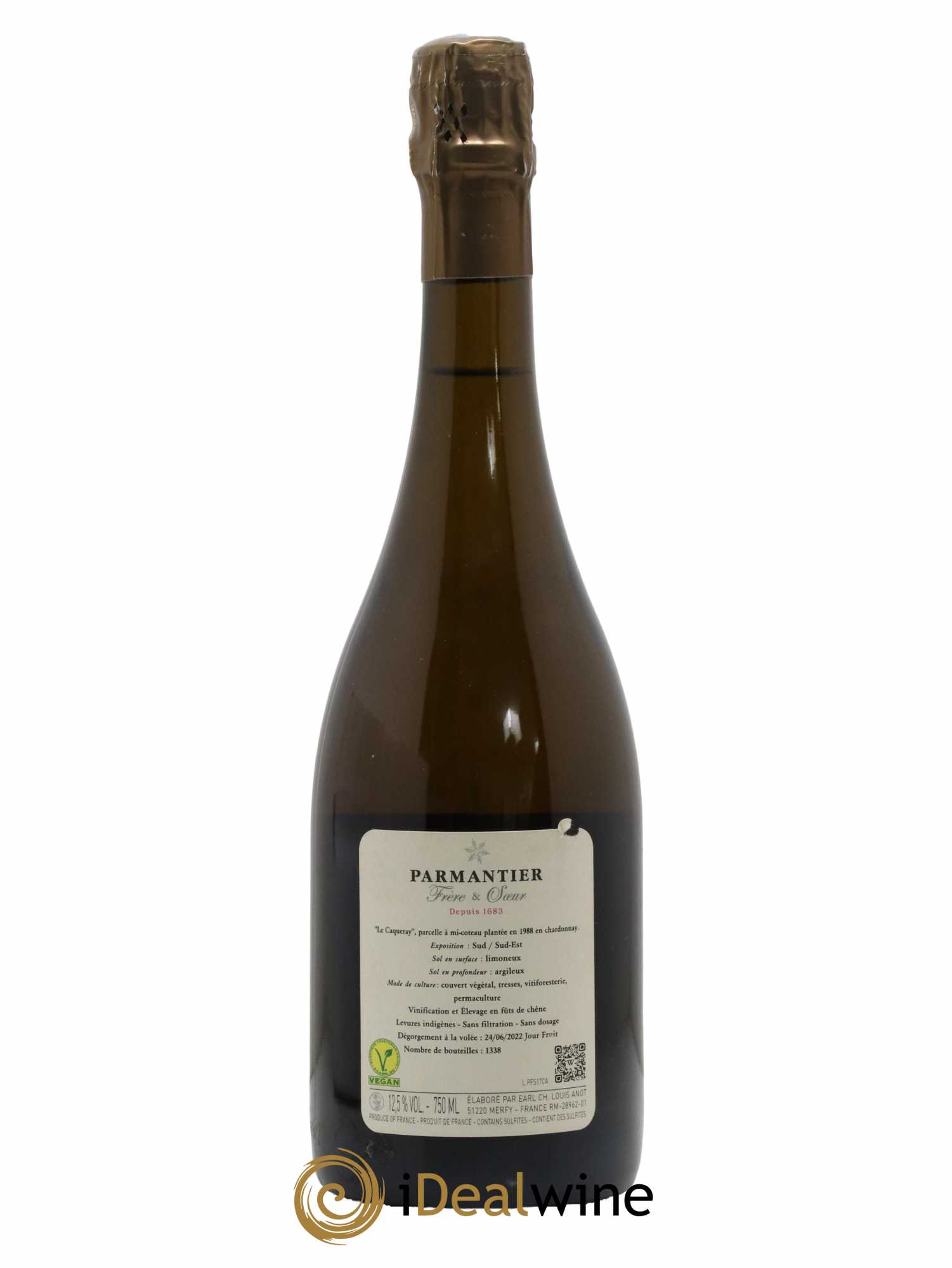 Champagne Extra-Brut Blanc de Blancs 1er Cru Le Caqueray Parmantier Frère et Soeur 2017 - Lot of 1 bottle - 1