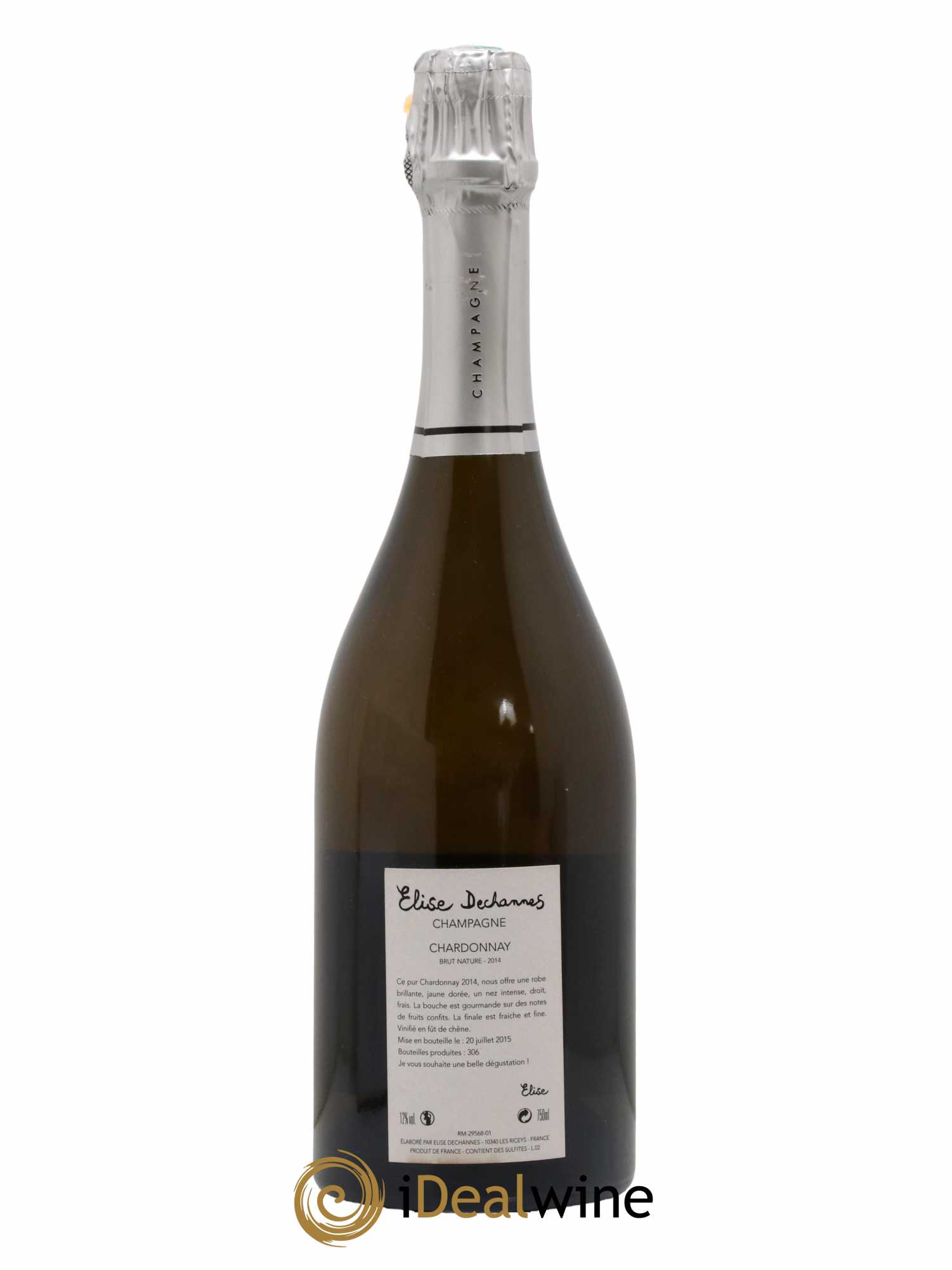 Champagne Chardonnay Brut Nature Elise Dechannes 2014 - Lot de 1 bouteille - 1
