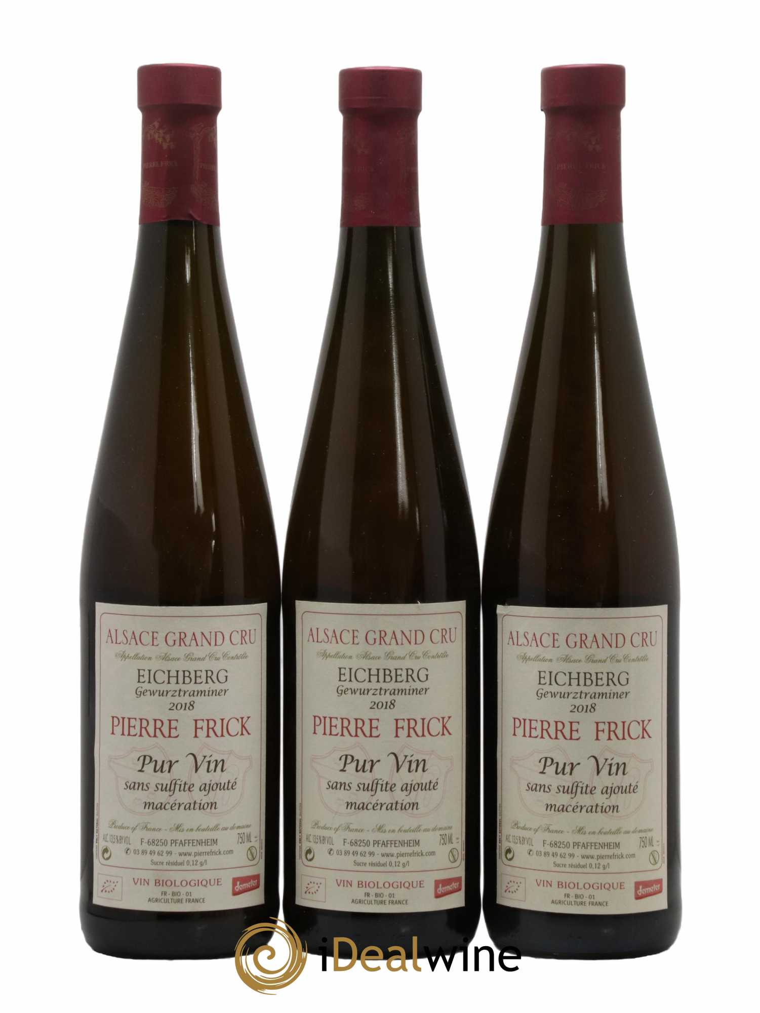 Alsace Grand Cru Eichberg Gewurztraminer Pierre Frick 2018 - Lot de 3 bouteilles - 0