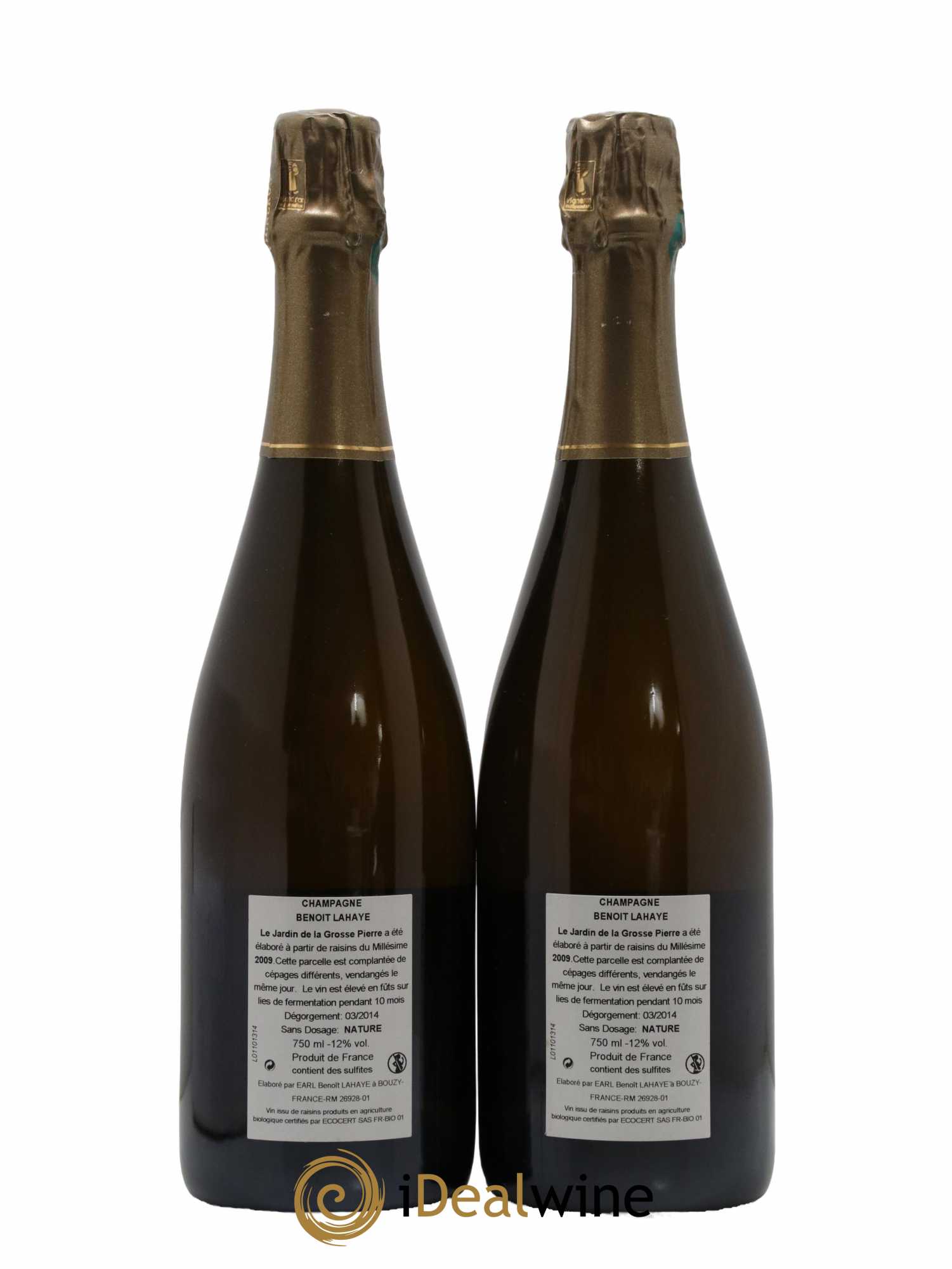 Le Jardin de la Grosse Pierre Brut Nature Benoit Lahaye 2009 - Lot de 2 bouteilles - 1