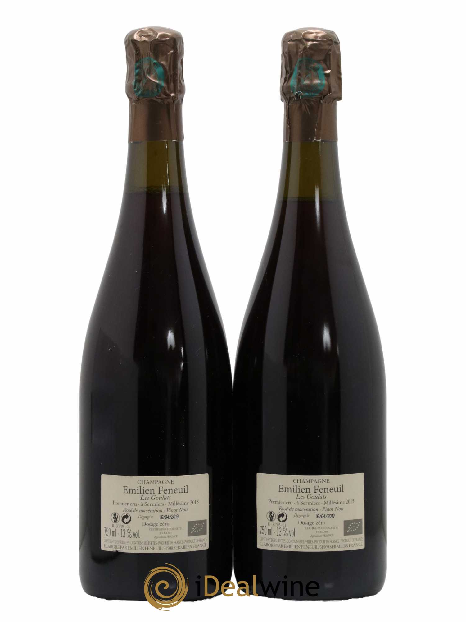 Champagne - Les Goulats Rosé de Macération Emilien Feneuil 2015 - Lot of 2 bottles - 1