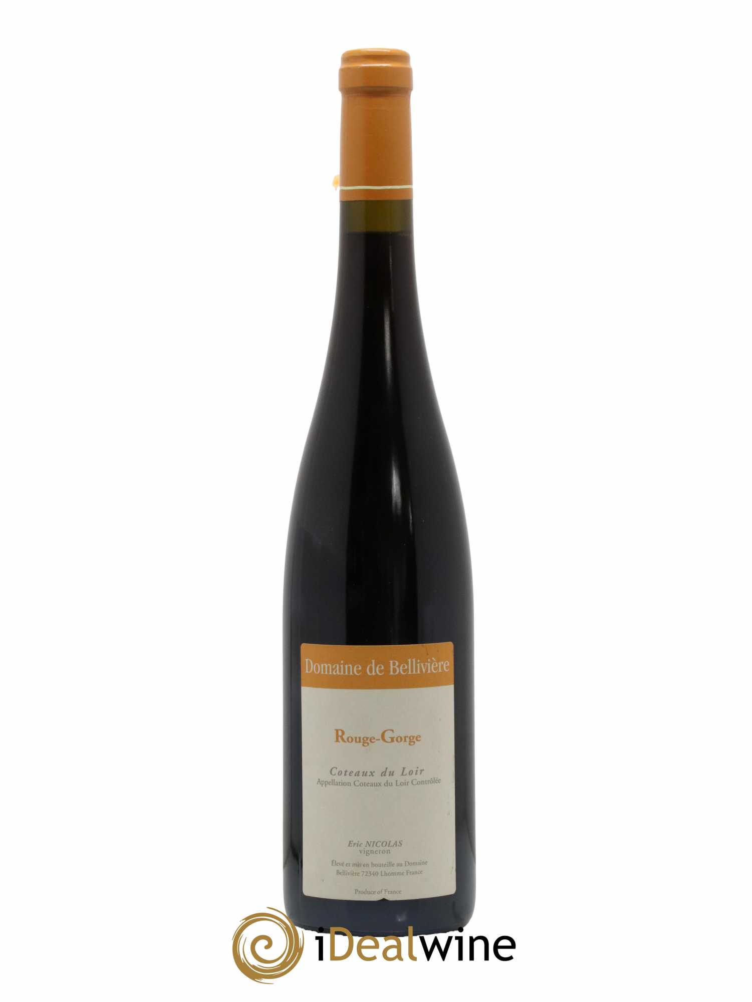 Coteaux du Loir Le Rouge Gorge Domaine de Bellivière 2015 - Lot de 1 bouteille - 0
