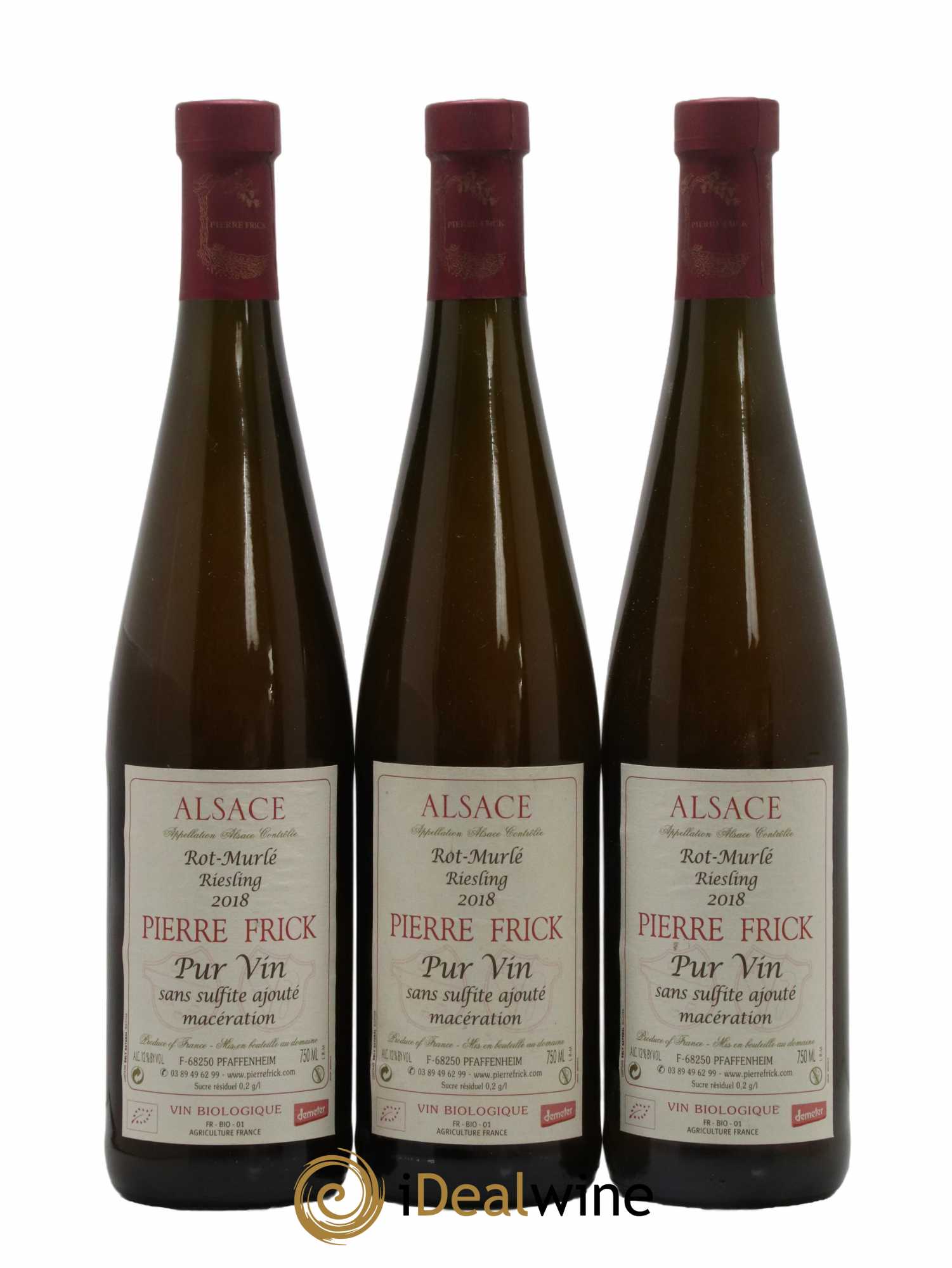 Riesling Rot-Murlé Sans Soufre Pierre Frick 2018 - Lot de 3 bouteilles - 0