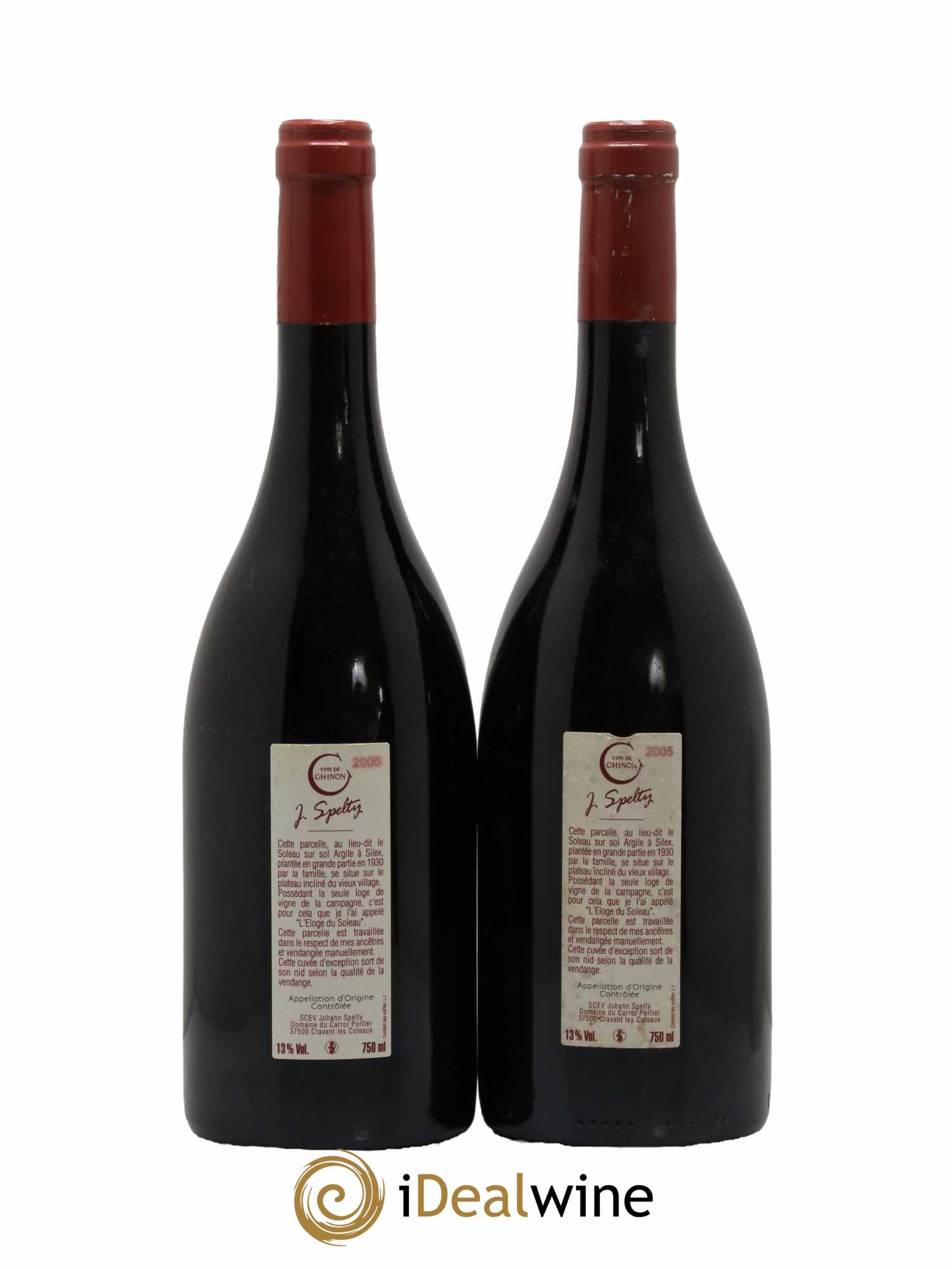 Chinon L'Eloge Du Soleau Johann Spelty 2005 - Posten von 2 Flaschen - 1