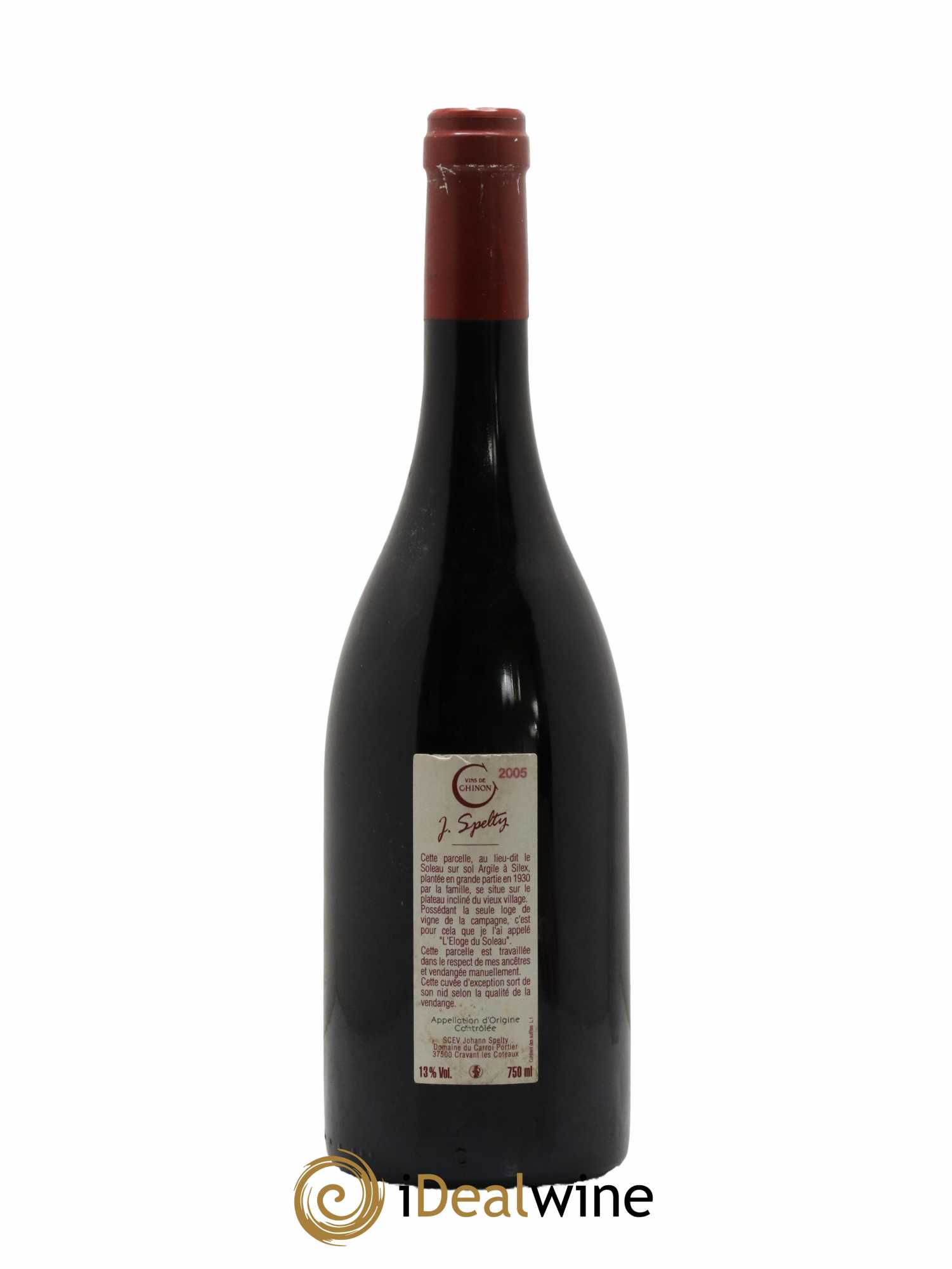 Chinon L'Eloge Du Soleau Johann Spelty 2005 - Lot de 1 bouteille - 1