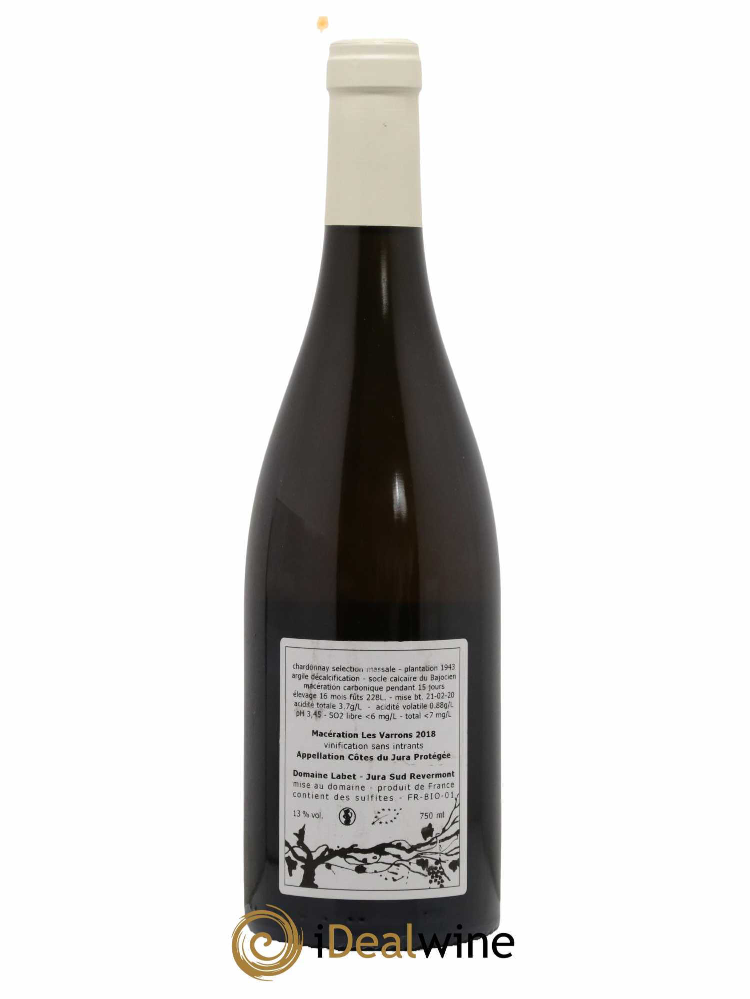 Côtes du Jura Chardonnay Les Varrons Macération Romain - Julien - Charline Labet 2018 - Lot of 1 bottle - 1