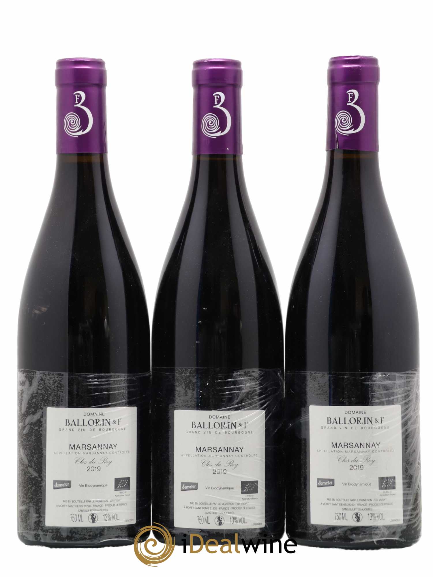 Marsannay Clos du Roy Ballorin & F(Domaine) 2019 - Lot de 3 bouteilles - 1