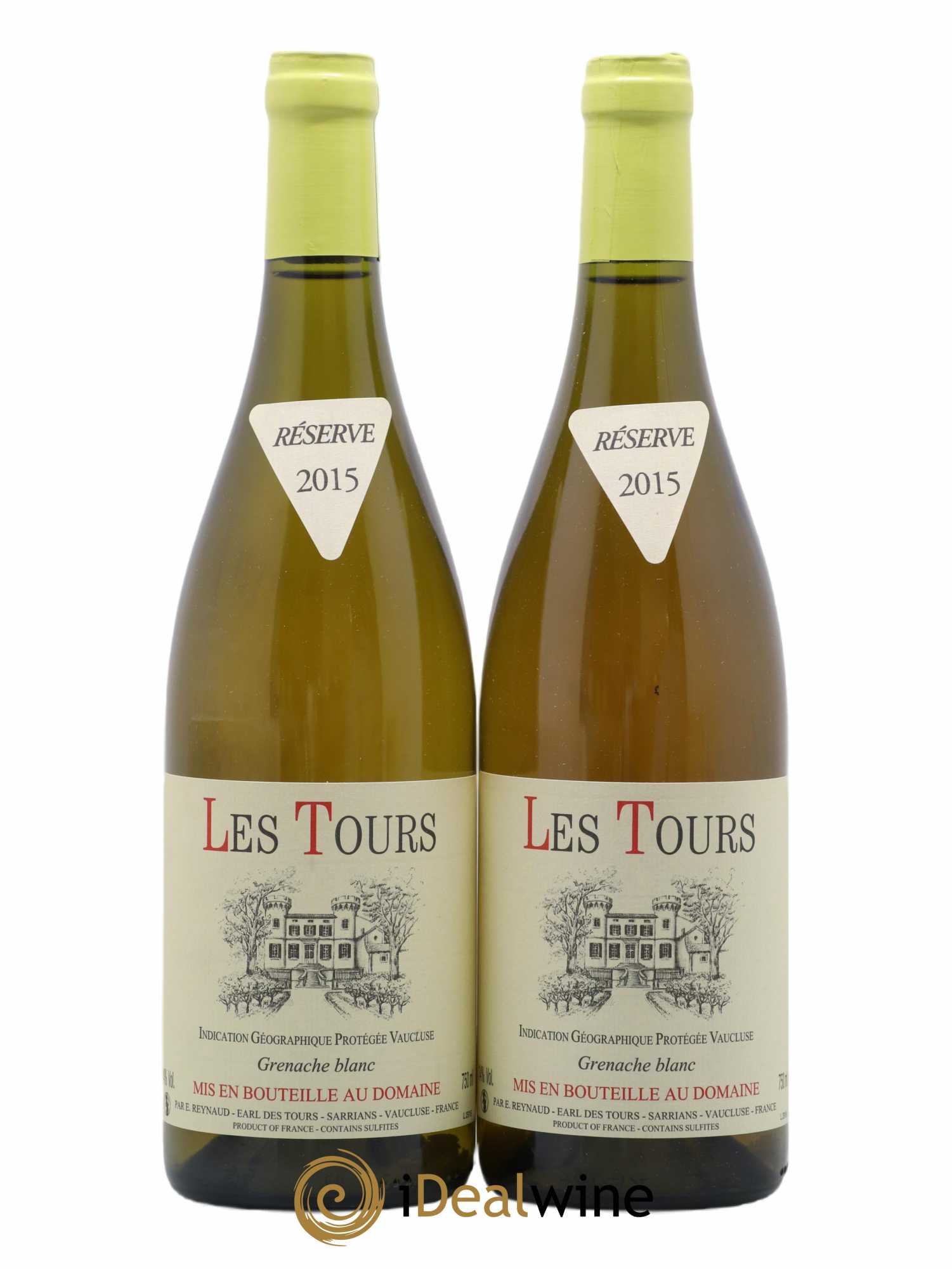 Vaucluse (Vin de Pays de Vaucluse) Les Tours Grenache Blanc Emmanuel Reynaud (sans prix de réserve) 2015 - Lot de 2 bouteilles - 0