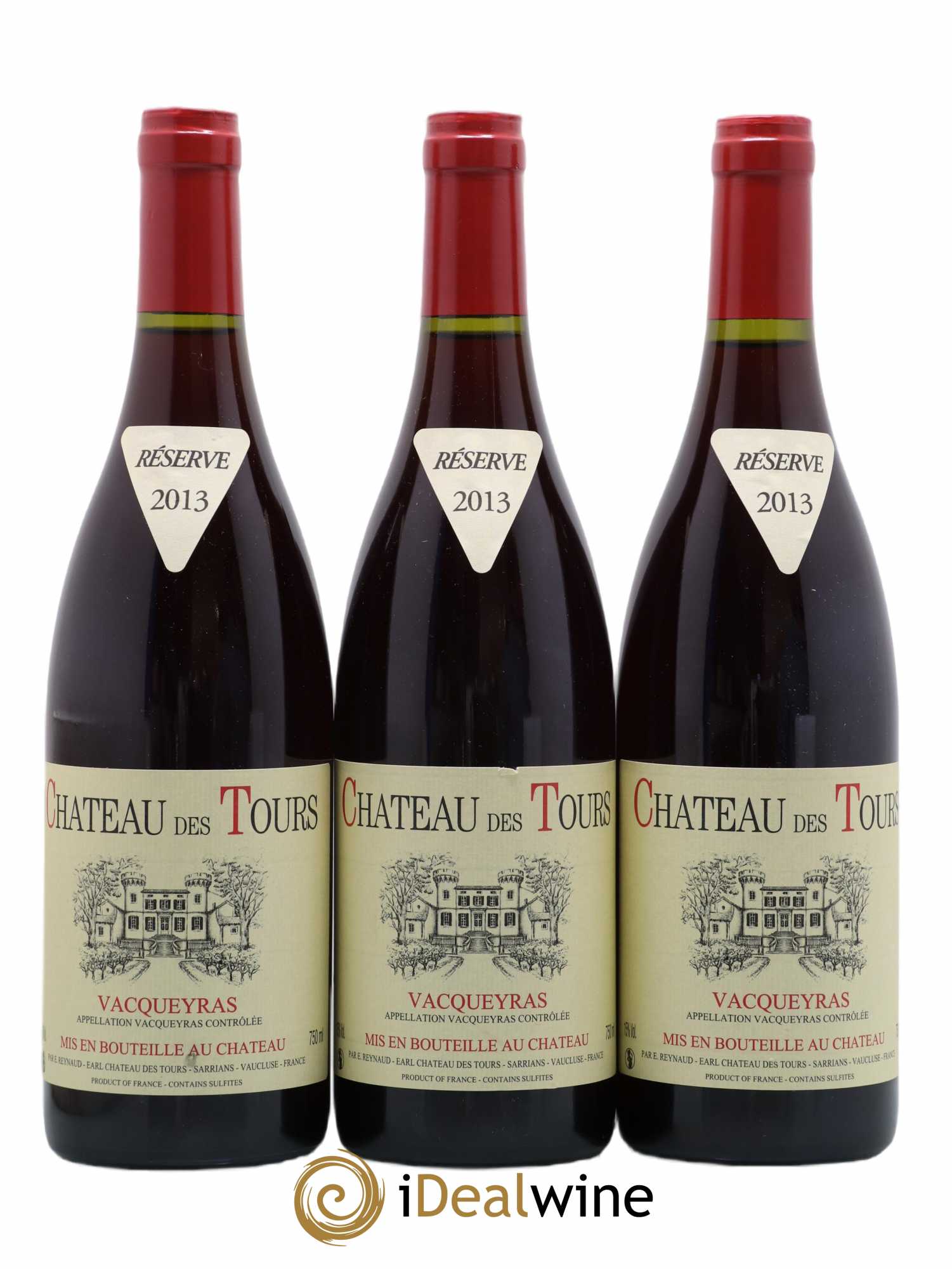 Vacqueyras Château des Tours Emmanuel Reynaud (sans prix de réserve) 2013 - Lot de 3 bouteilles - 0