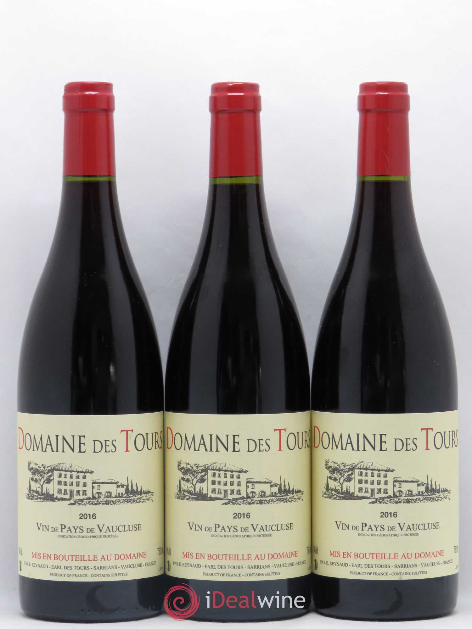 Vaucluse (Vin de Pays de Vaucluse) Domaine des Tours Emmanuel Reynaud 2016 - Lot de 3 bouteilles - 0
