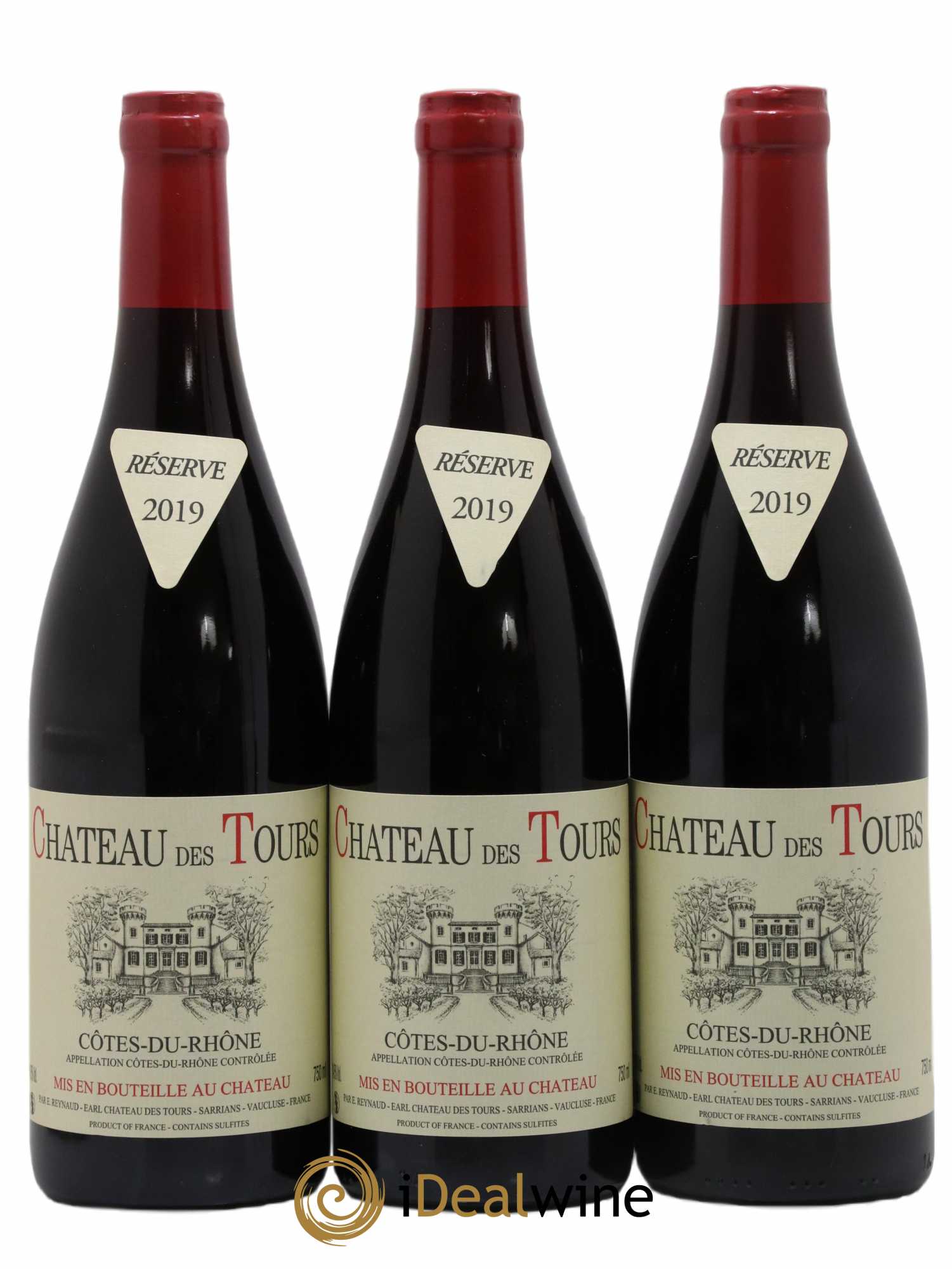 Côtes-du-Rhône Château des Tours Emmanuel Reynaud 2019 - Lot de 3 bouteilles - 0