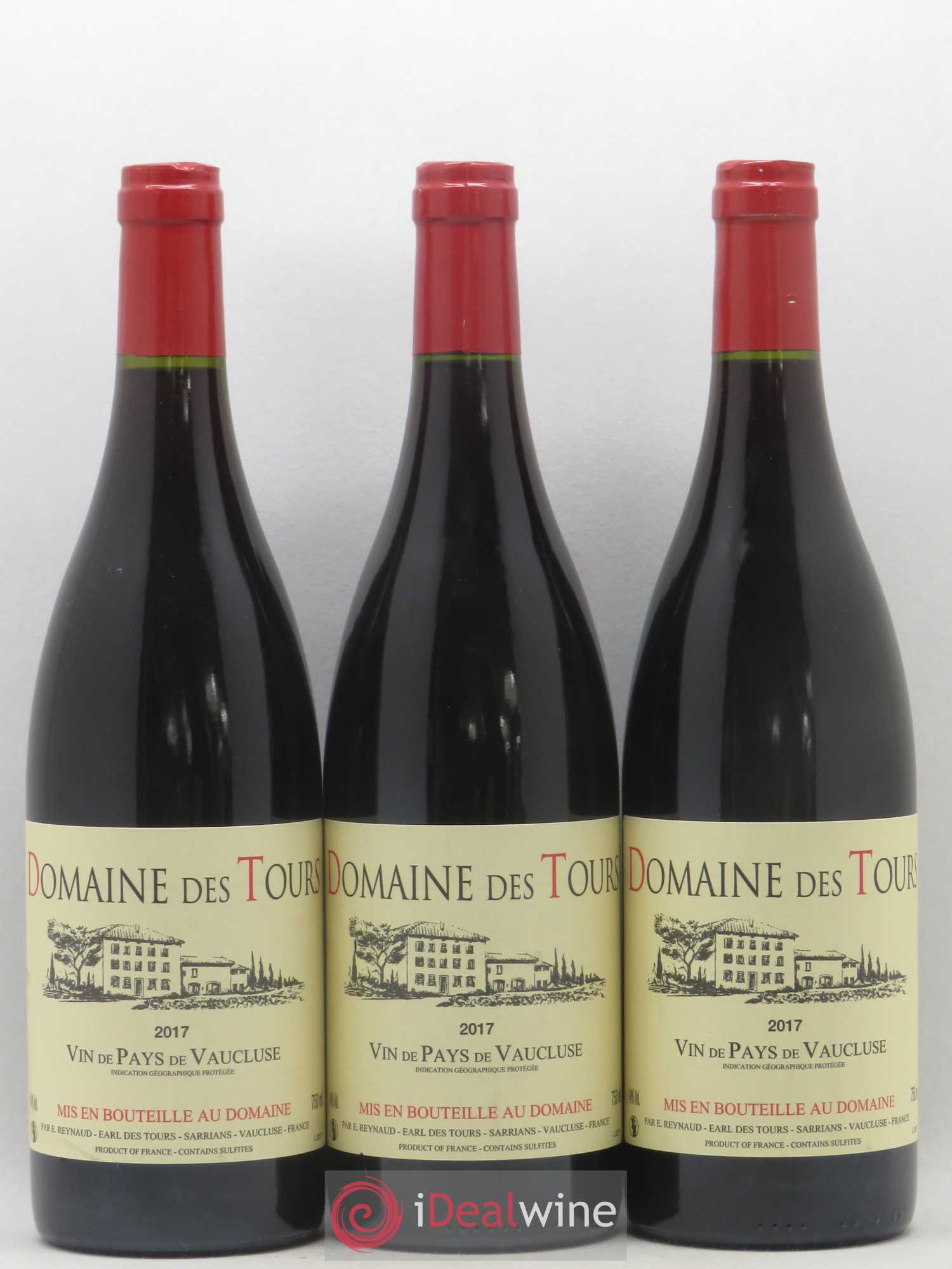 Vaucluse (Vin de Pays de Vaucluse) Domaine des Tours Emmanuel Reynaud 2017 - Lot de 3 bouteilles - 0