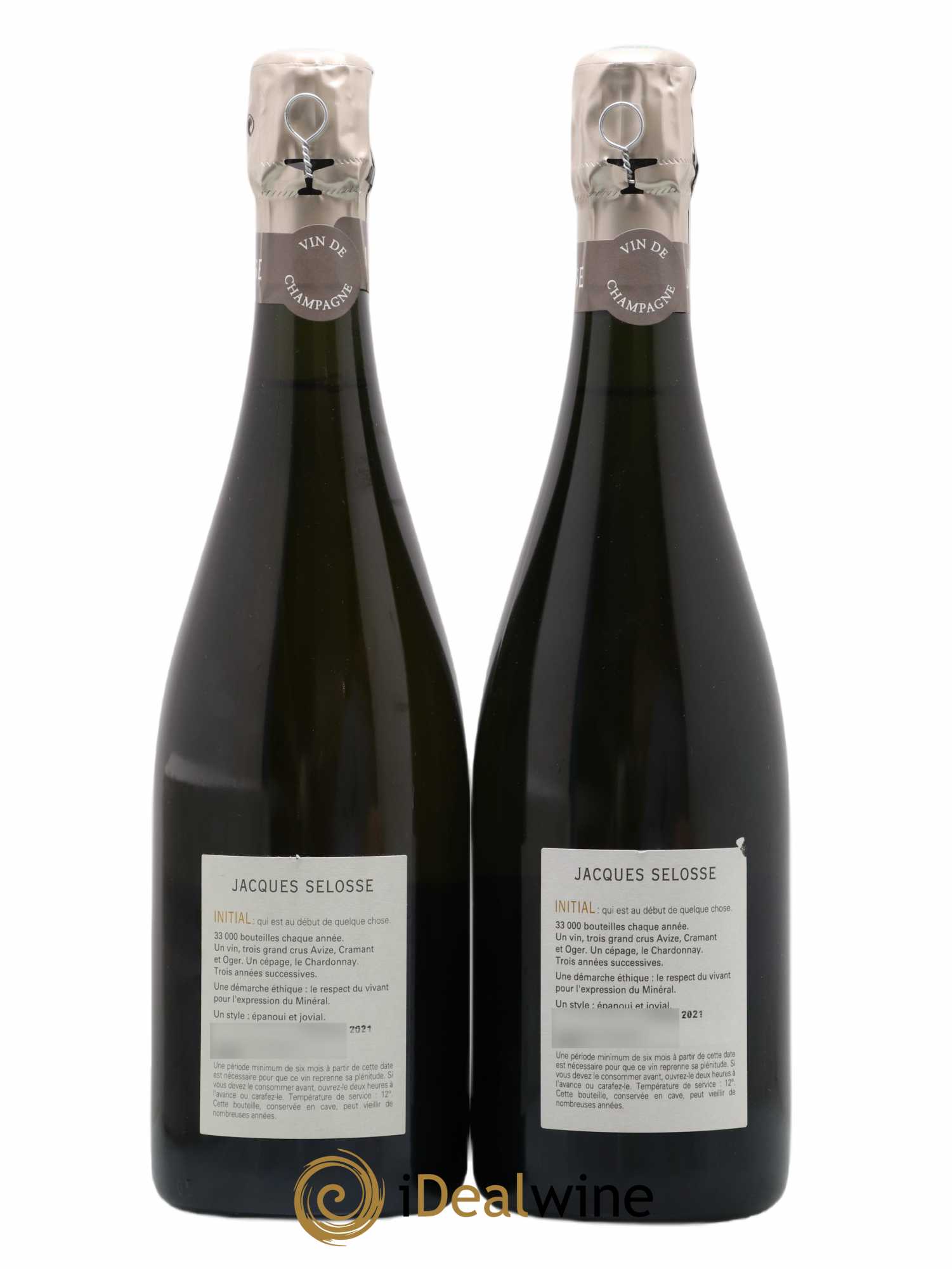 Initial Brut Jacques Selosse (sans prix de réserve) - Lot de 2 bouteilles - 1