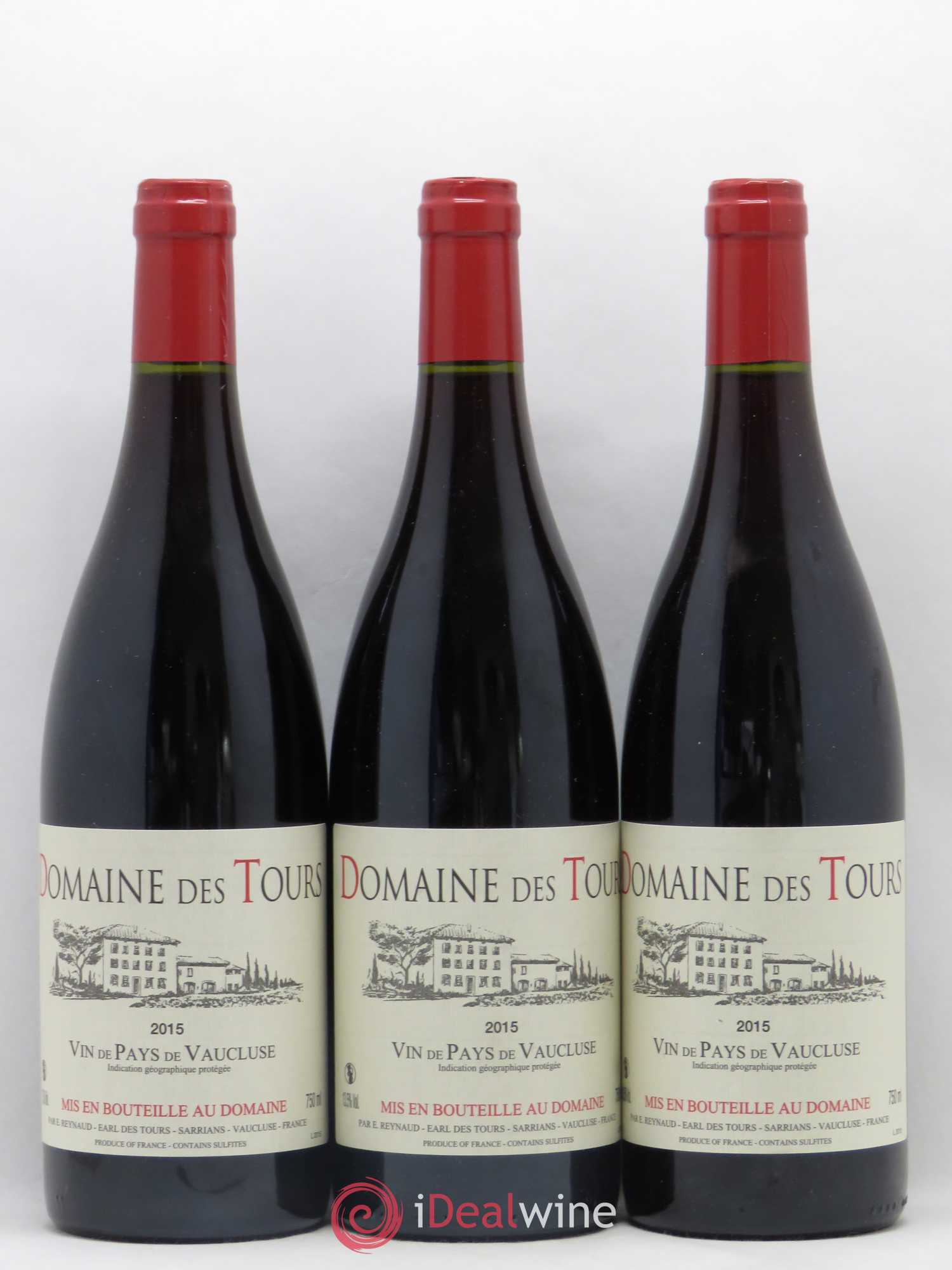 Vaucluse (Vin de Pays de Vaucluse) Domaine des Tours Emmanuel Reynaud 2015 - Lot de 3 bouteilles - 0