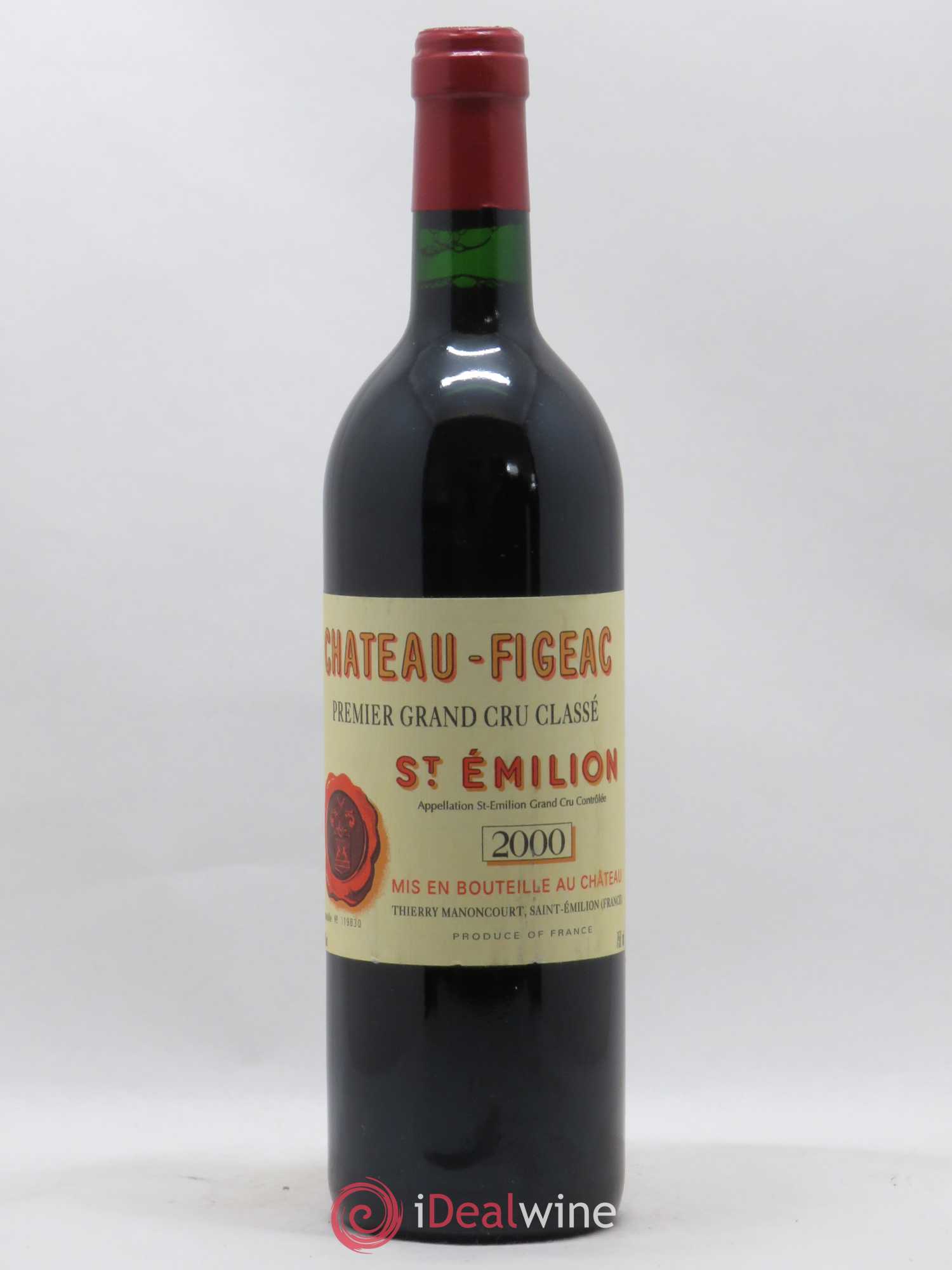 Château Figeac 1er Grand Cru Classé A 2000 - Lot de 1 bouteille - 0