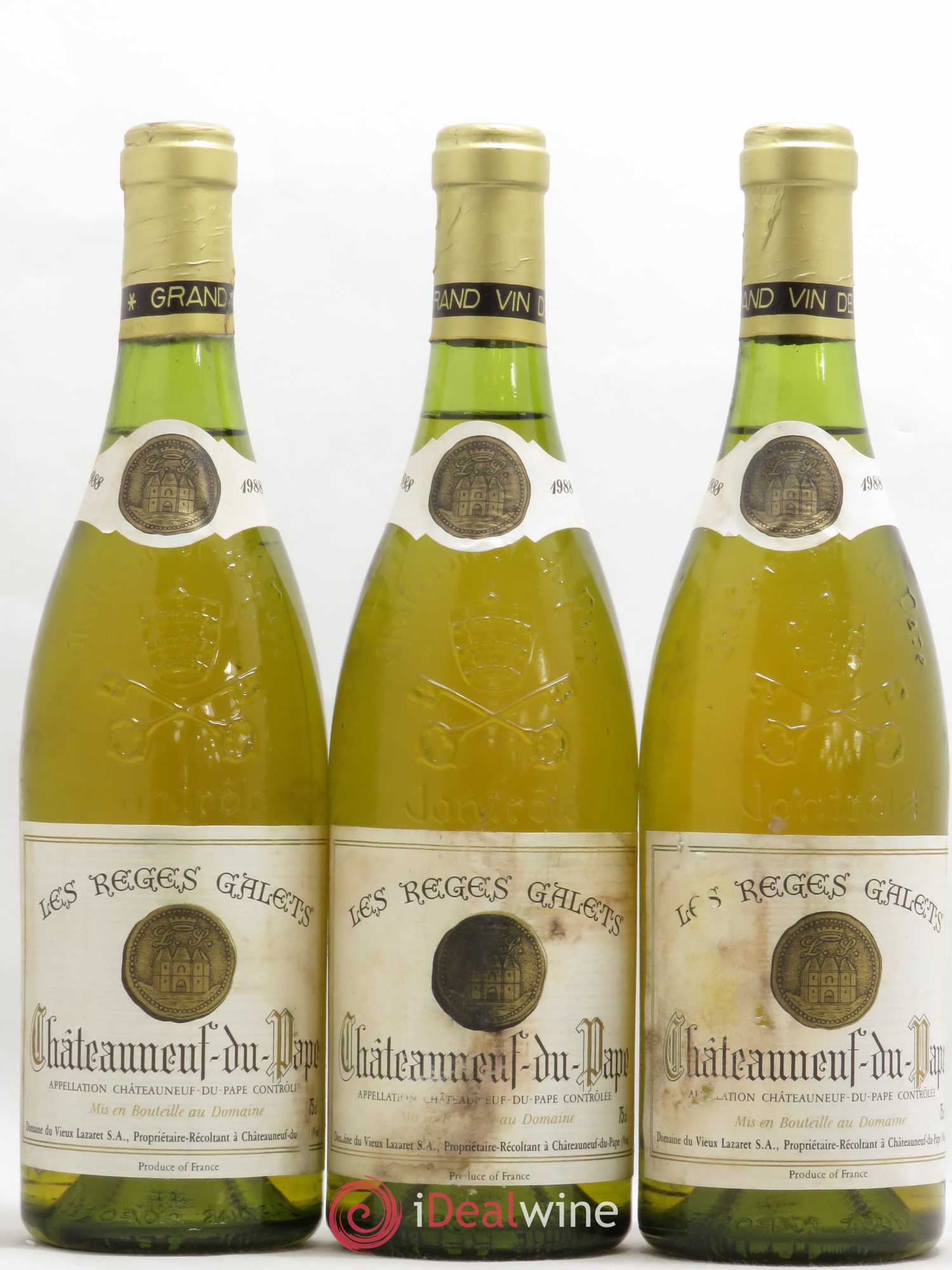 Châteauneuf-du-Pape Les Reges Galets Domaine du Vieux Lazaret 1988 - Posten von 3 Flaschen - 0
