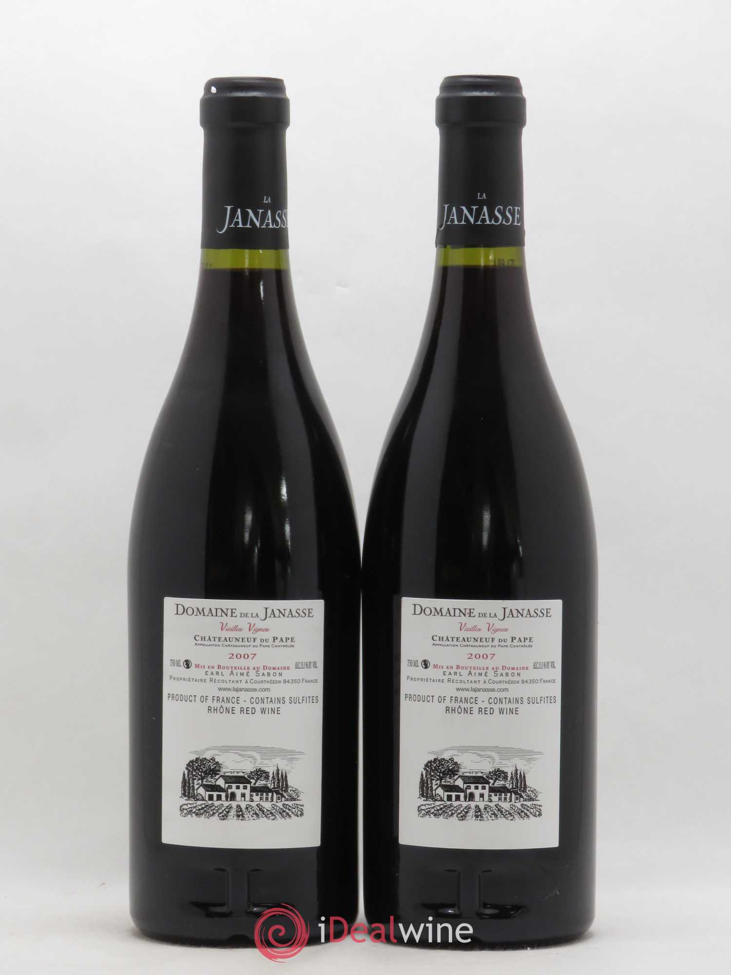 Châteauneuf-du-Pape Cuvée Vieilles Vignes La Janasse (Domaine de) 2007 - Lot de 2 bouteilles - 1