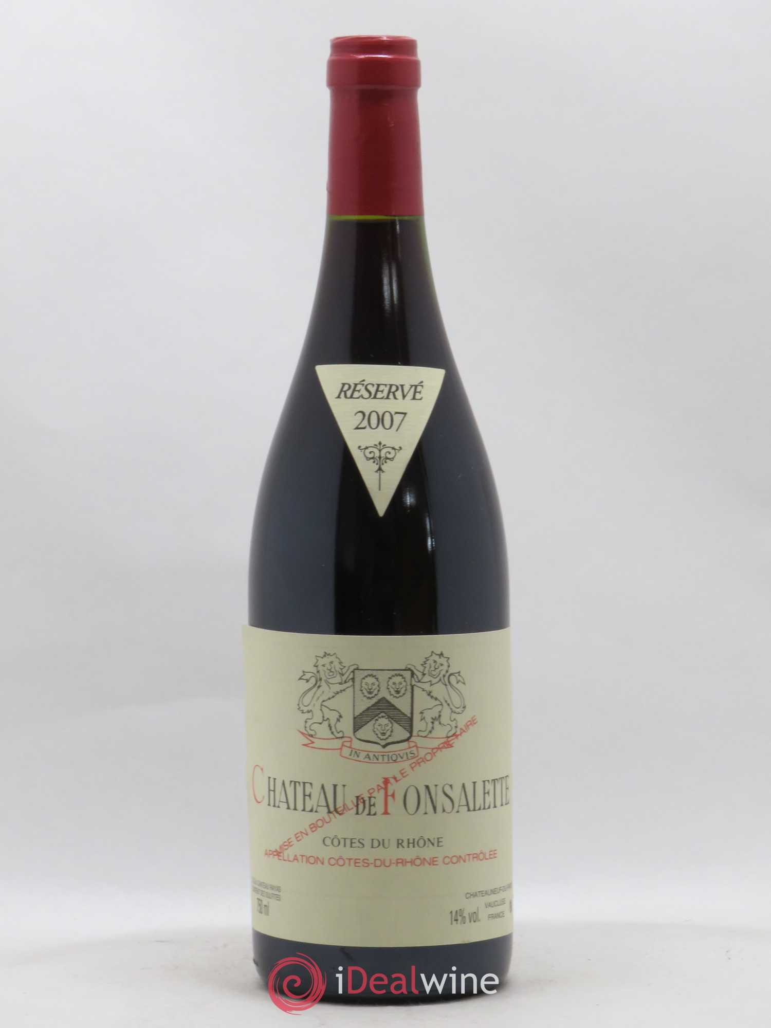 Côtes-du-Rhône Château de Fonsalette Emmanuel Reynaud 2007 - Lot de 1 bouteille - 0