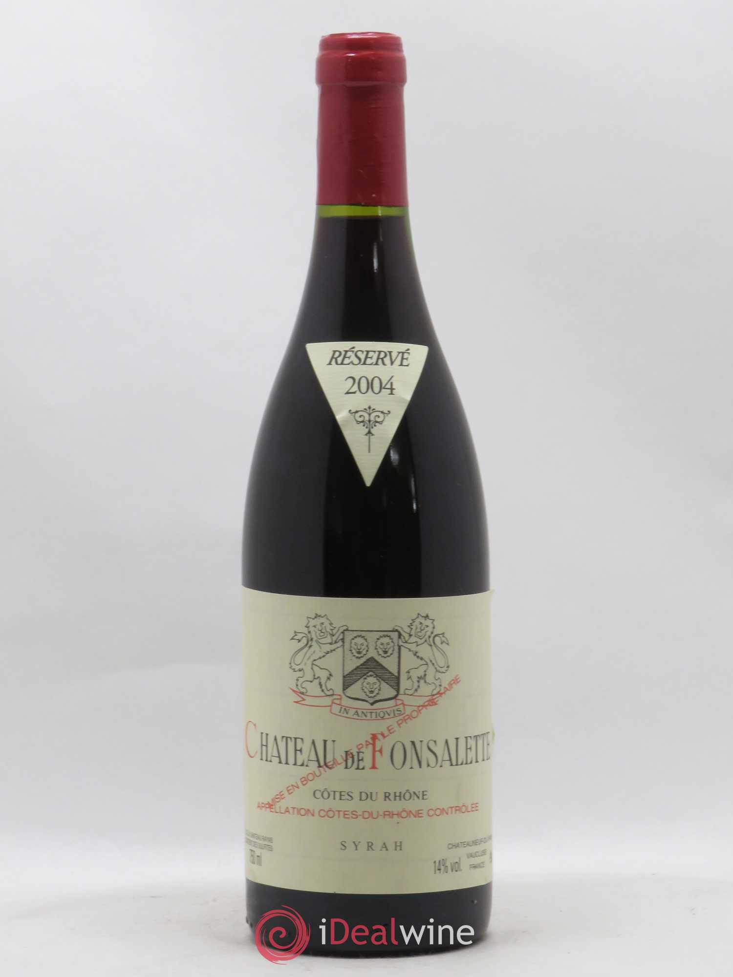 Côtes-du-Rhône Cuvée Syrah Château de Fonsalette 2004 - Lot de 1 bouteille - 0