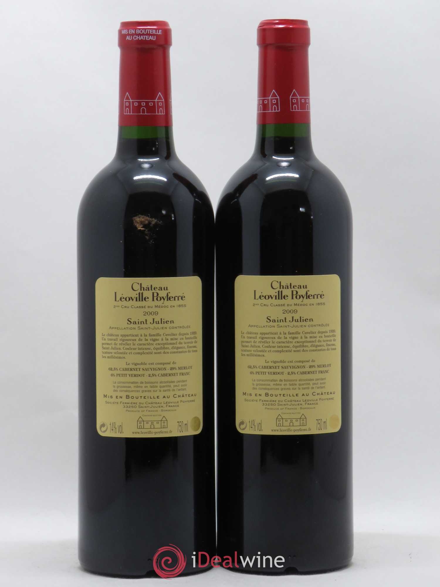 Château Léoville Poyferré 2ème Grand Cru Classé 2009 - Lot de 2 bouteilles - 1