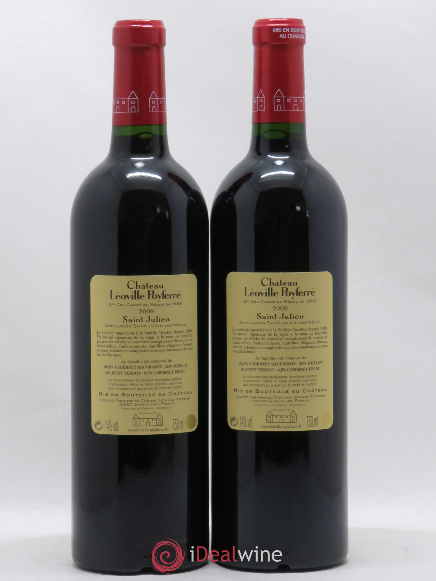 Château Léoville Poyferré 2ème Grand Cru Classé 2009 - Lot de 2 bouteilles - 1