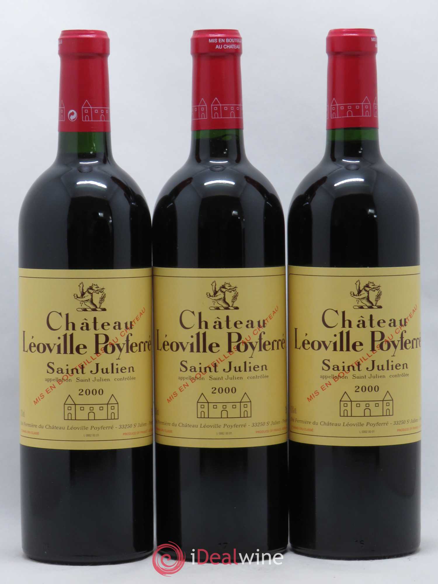 Château Léoville Poyferré 2ème Grand Cru Classé 2000 - Lot de 3 bouteilles - 0