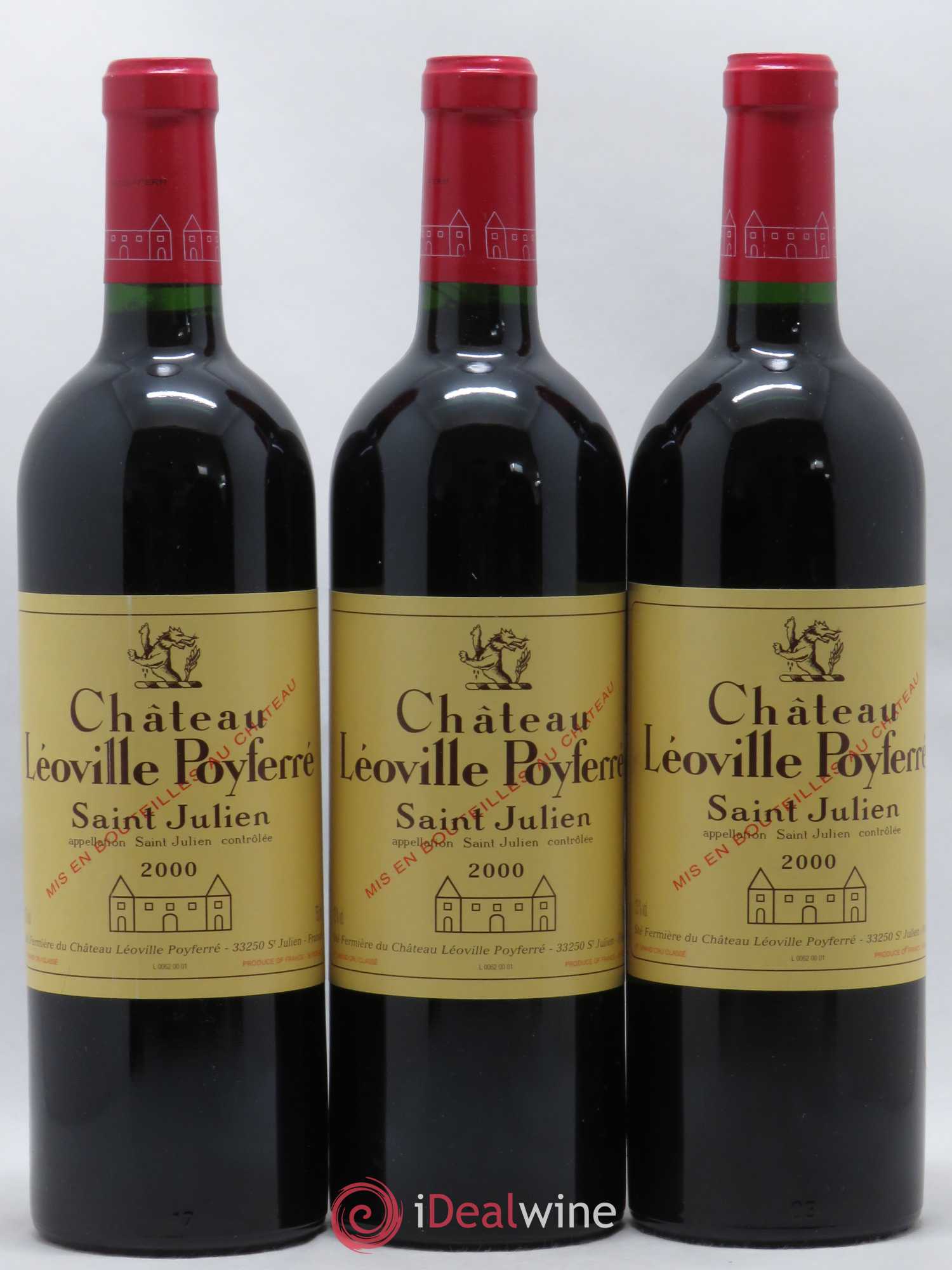 Château Léoville Poyferré 2ème Grand Cru Classé 2000 - Lot de 3 bouteilles - 0