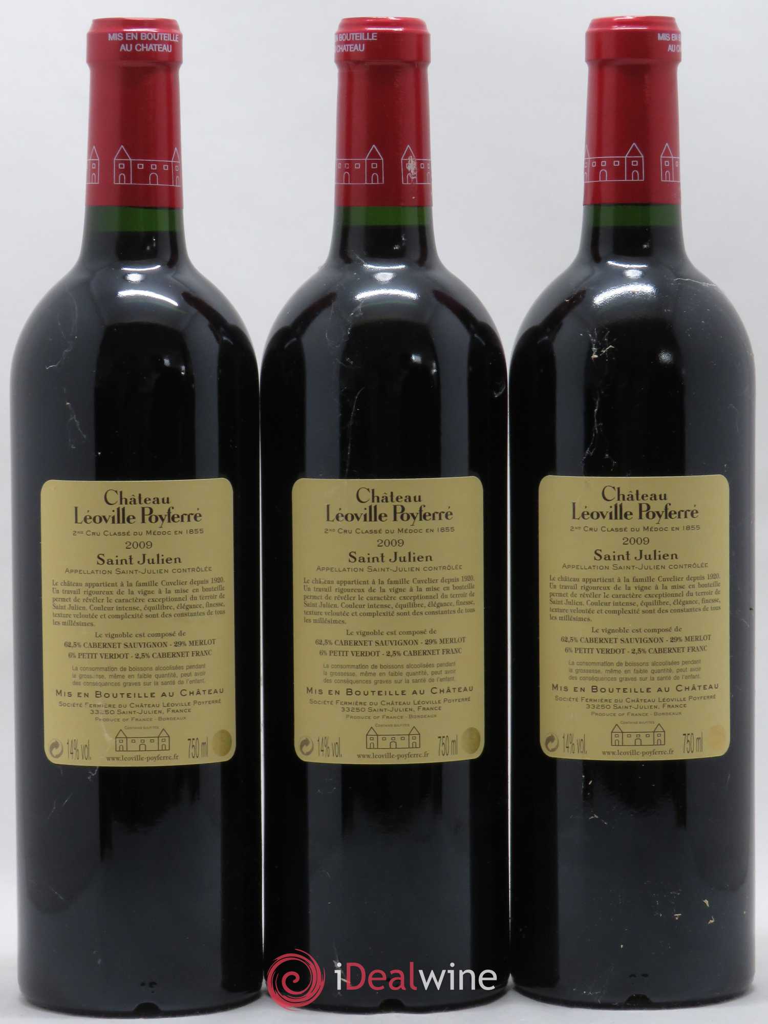 Château Léoville Poyferré 2ème Grand Cru Classé 2009 - Lot de 12 bouteilles - 8