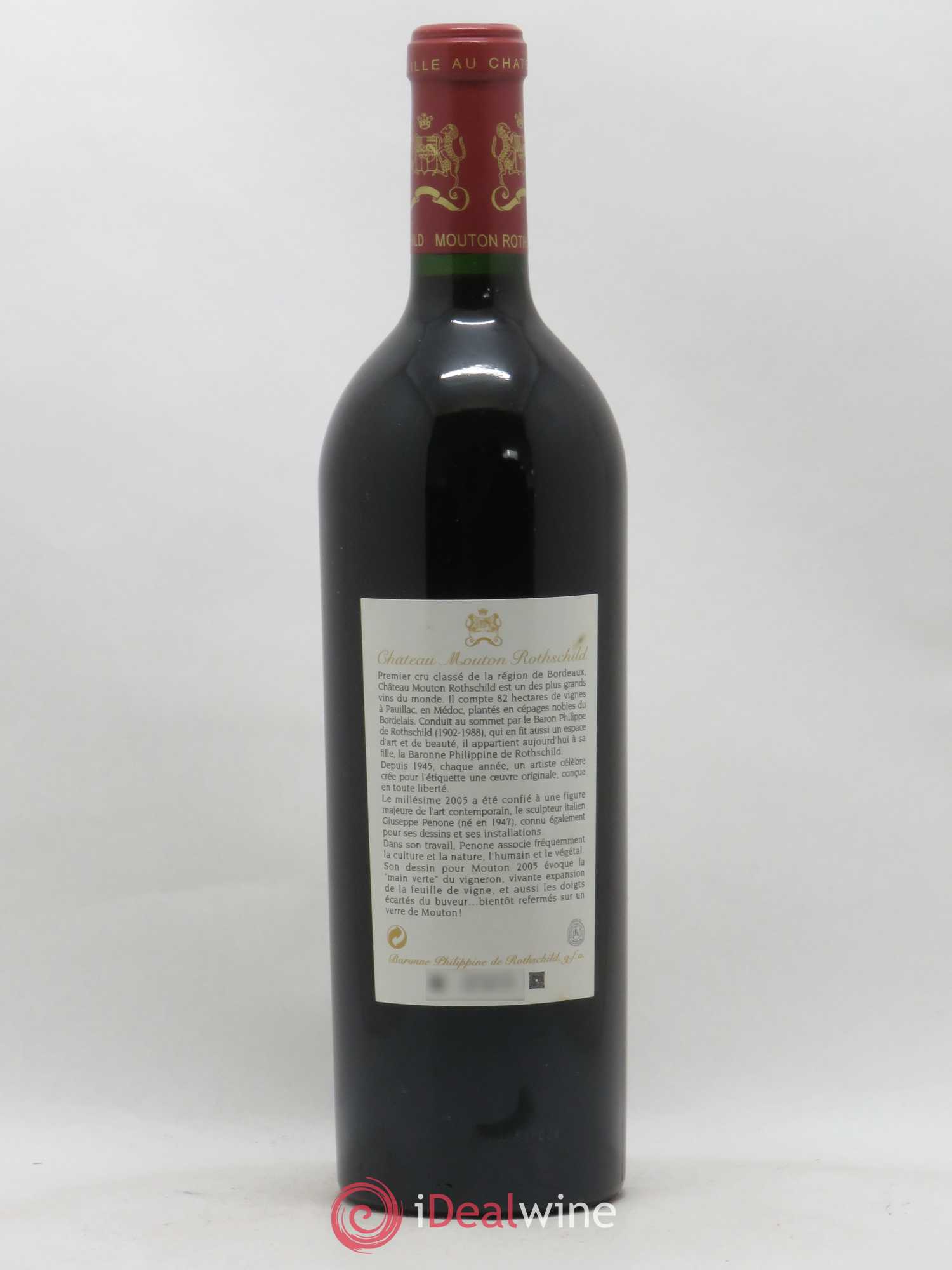 Château Mouton Rothschild 1er Grand Cru Classé 2005 - Lot de 1 bouteille - 1