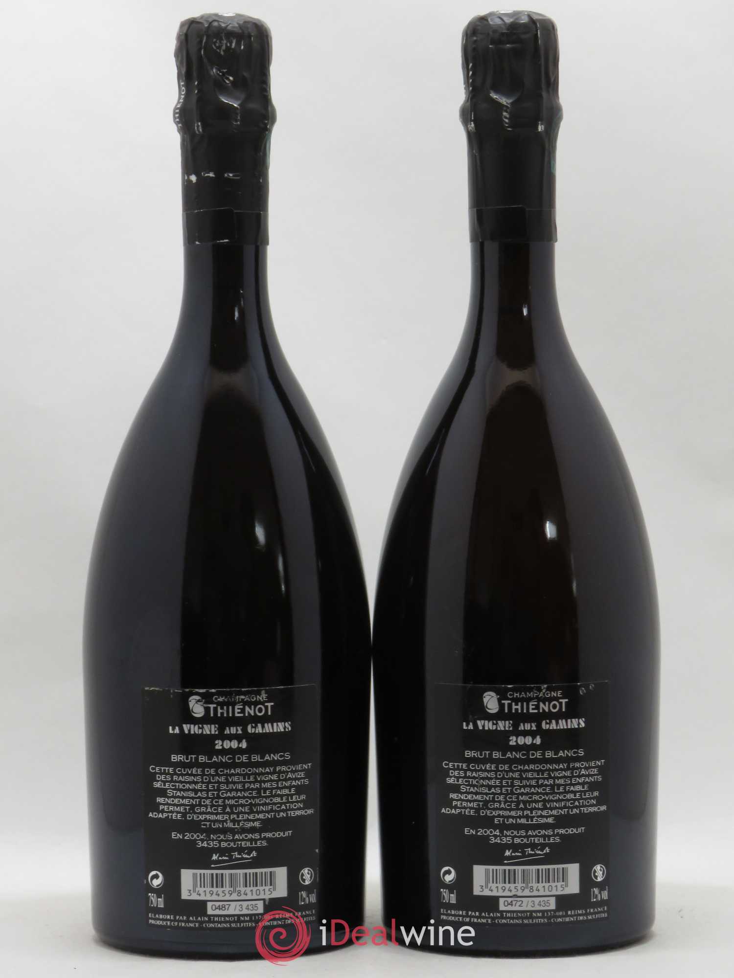 Champagne Thienot La vigne aux Gamins cuvée 3435/ 2004 - Posten von 2 Flaschen - 1