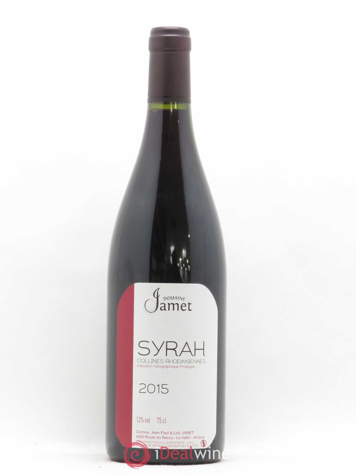 Collines Rhodaniennes Syrah Jamet (Domaine) 2015 - Lot de 1 bouteille - 0
