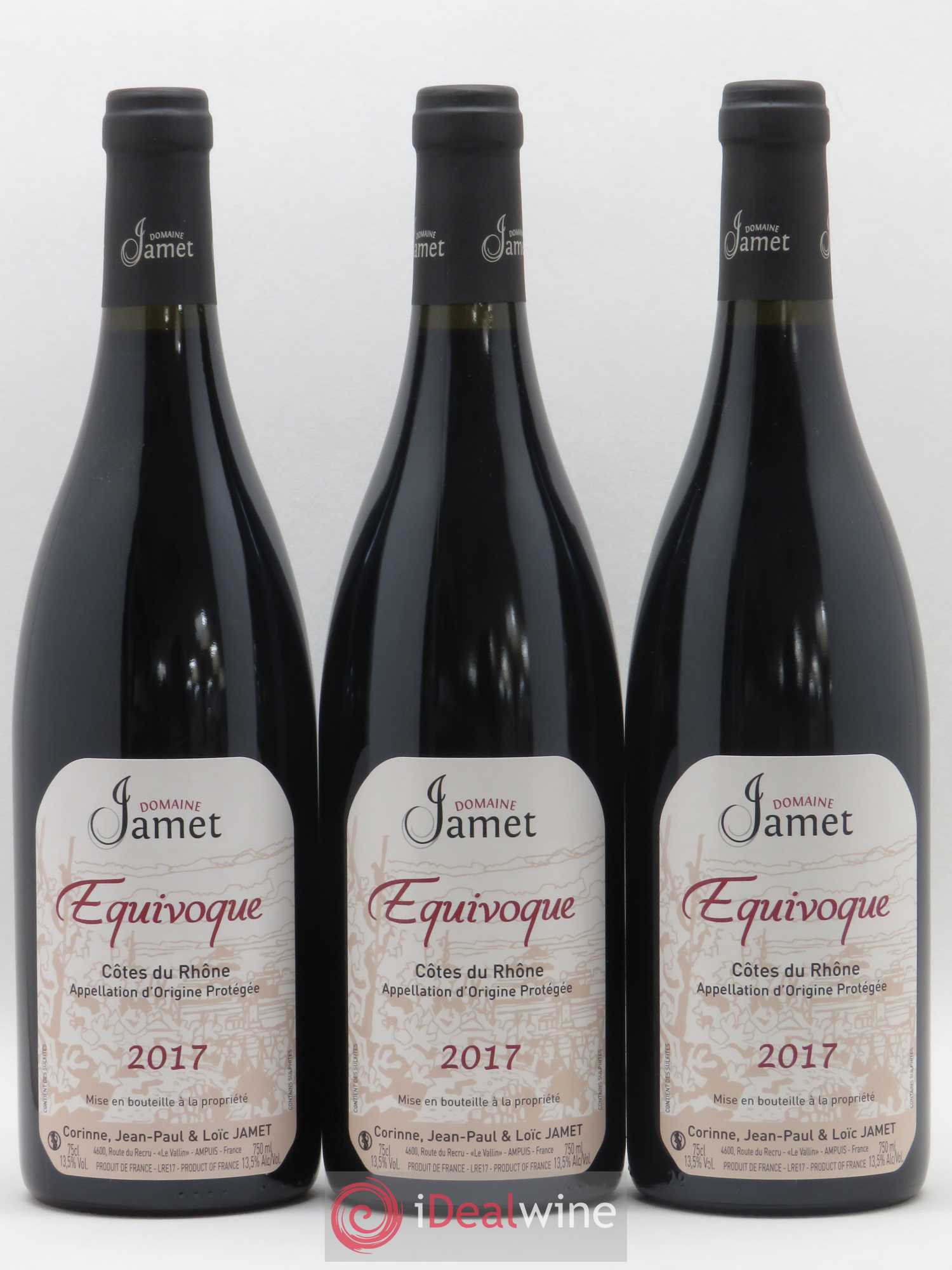 Côtes-du-Rhône Equivoque Jamet (Domaine) 2017 - Lot de 3 bouteilles - 0