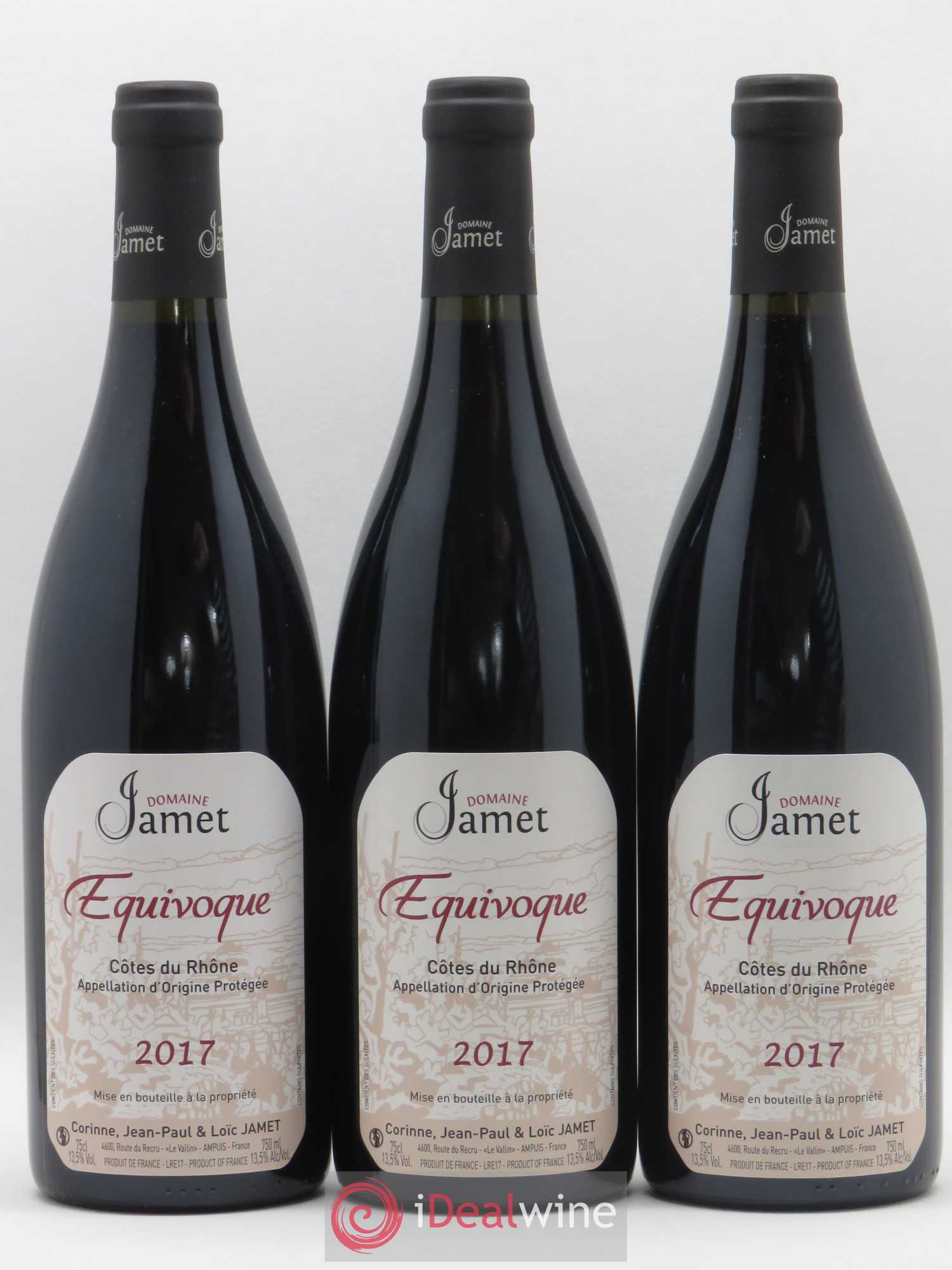 Côtes-du-Rhône Equivoque Jamet (Domaine) 2017 - Lot de 3 bouteilles - 0