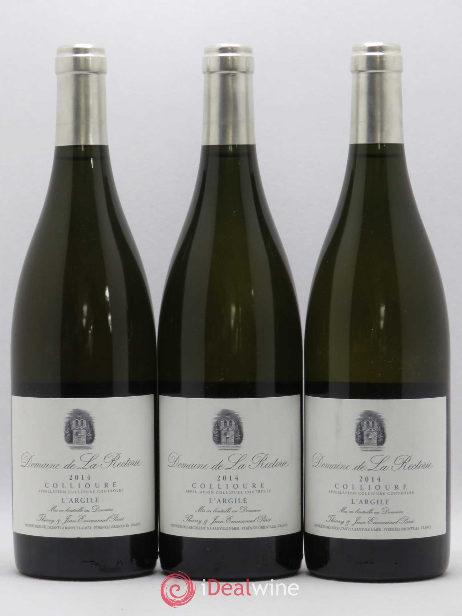 Collioure La Rectorie (Domaine de) L'Argile Thierry et Jean Emmanuel Parcé 2014 - Lot de 3 bouteilles - 0