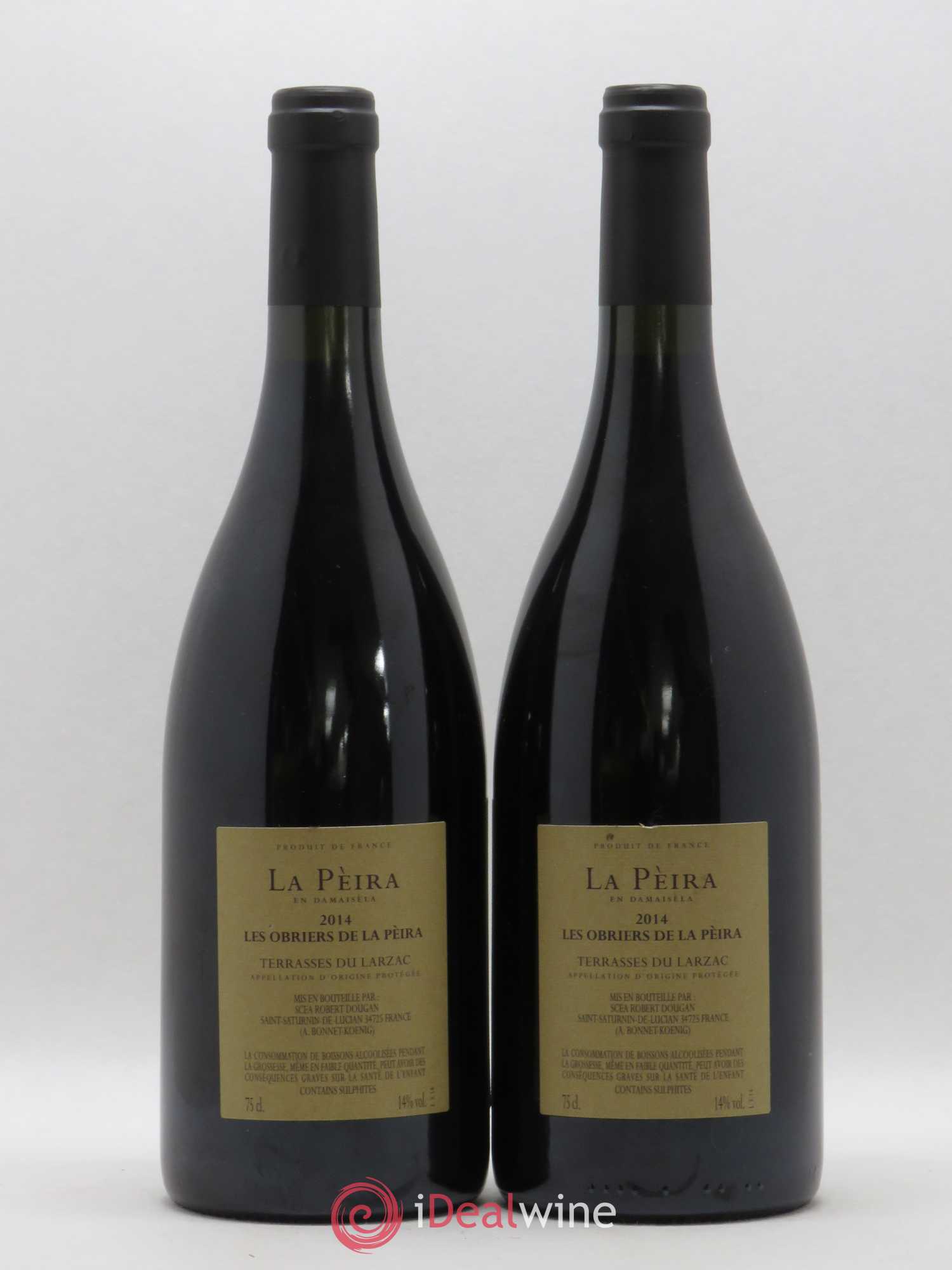 Terrasses du Larzac Domaine de La Pèira en Damaisèla Les Obriers de la Pèira Karine Ahton et Robert Dougan 2014 - Lot de 2 bouteilles - 1