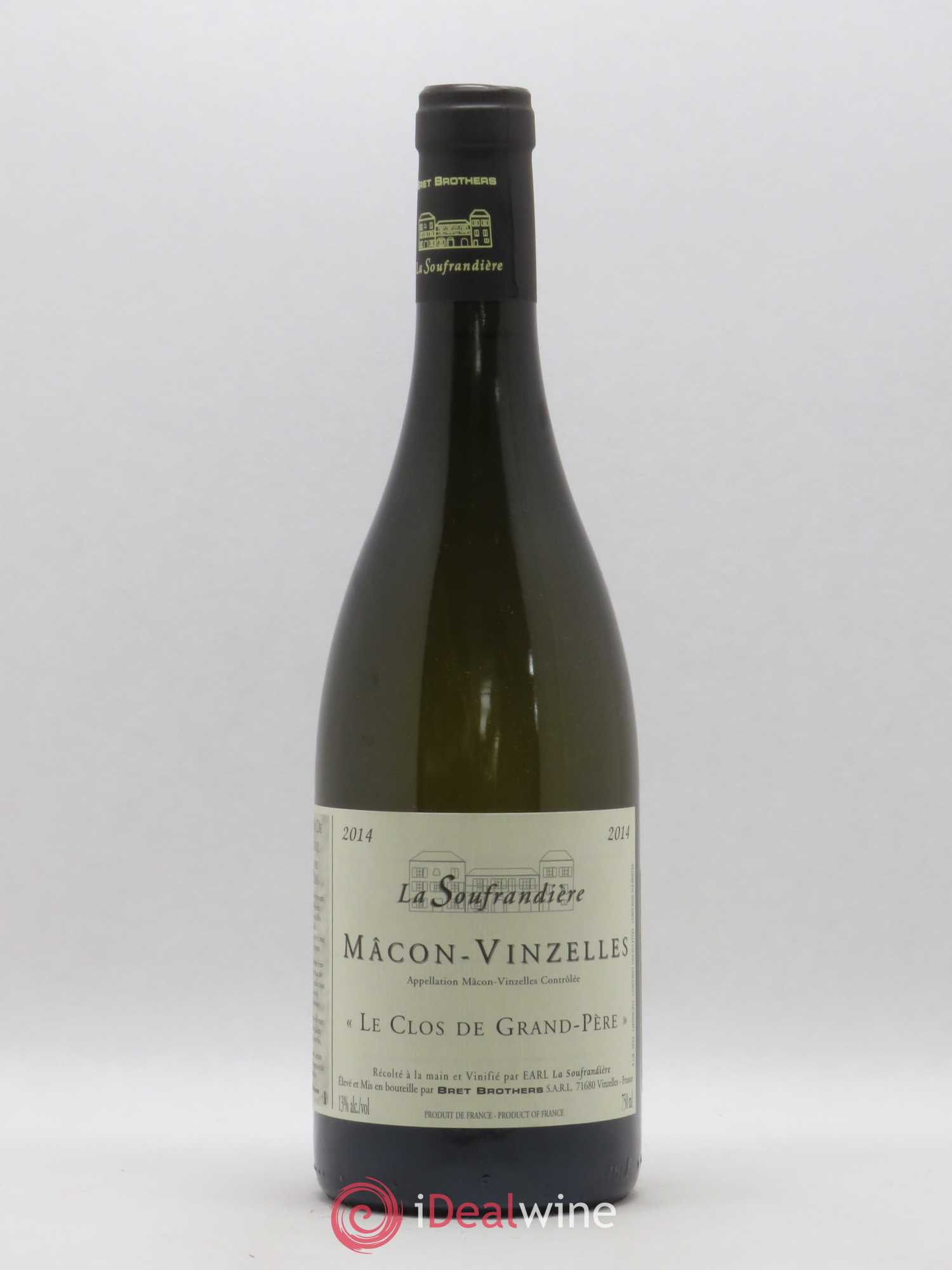 Mâcon-Vinzelles Le Clos de Grand-Père La Soufrandière - Bret Brothers 2014 - Lot de 1 bouteille - 0