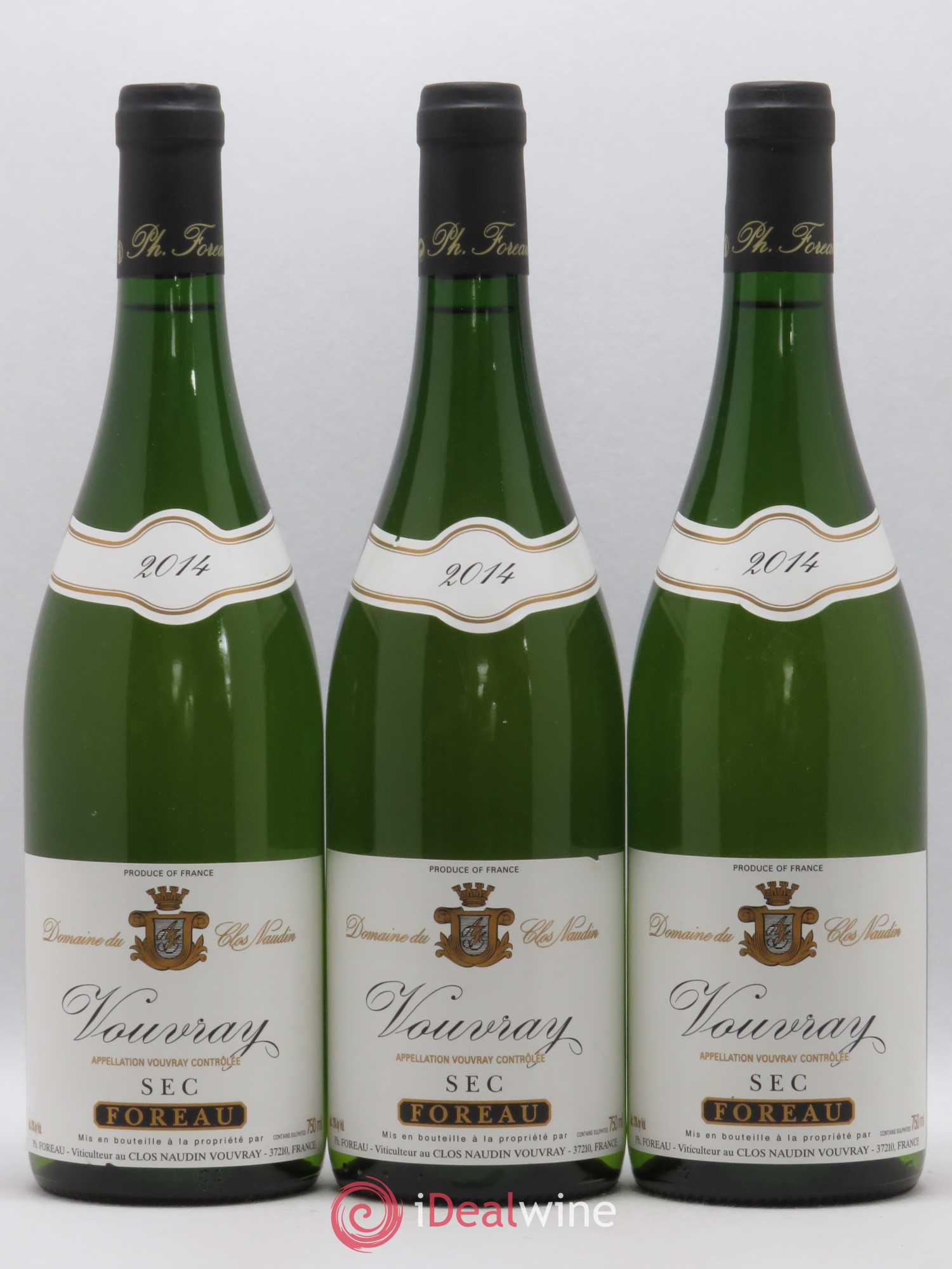 Vouvray Sec Clos Naudin - Philippe Foreau 2014 - Lot de 3 bouteilles - 0