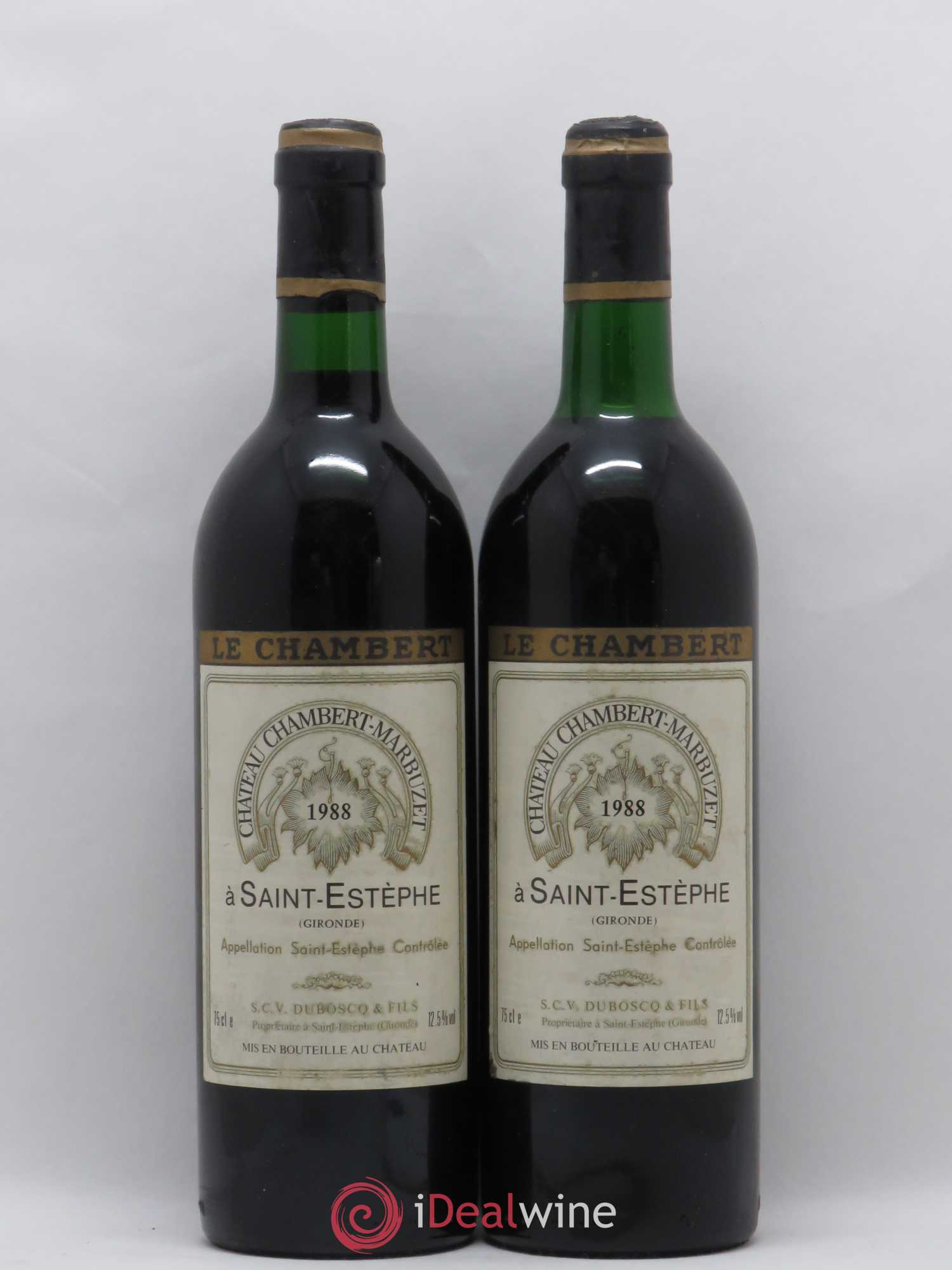 Château Chambert-Marbuzet Cru Bourgeois 1988 - Lot de 2 bouteilles - 0