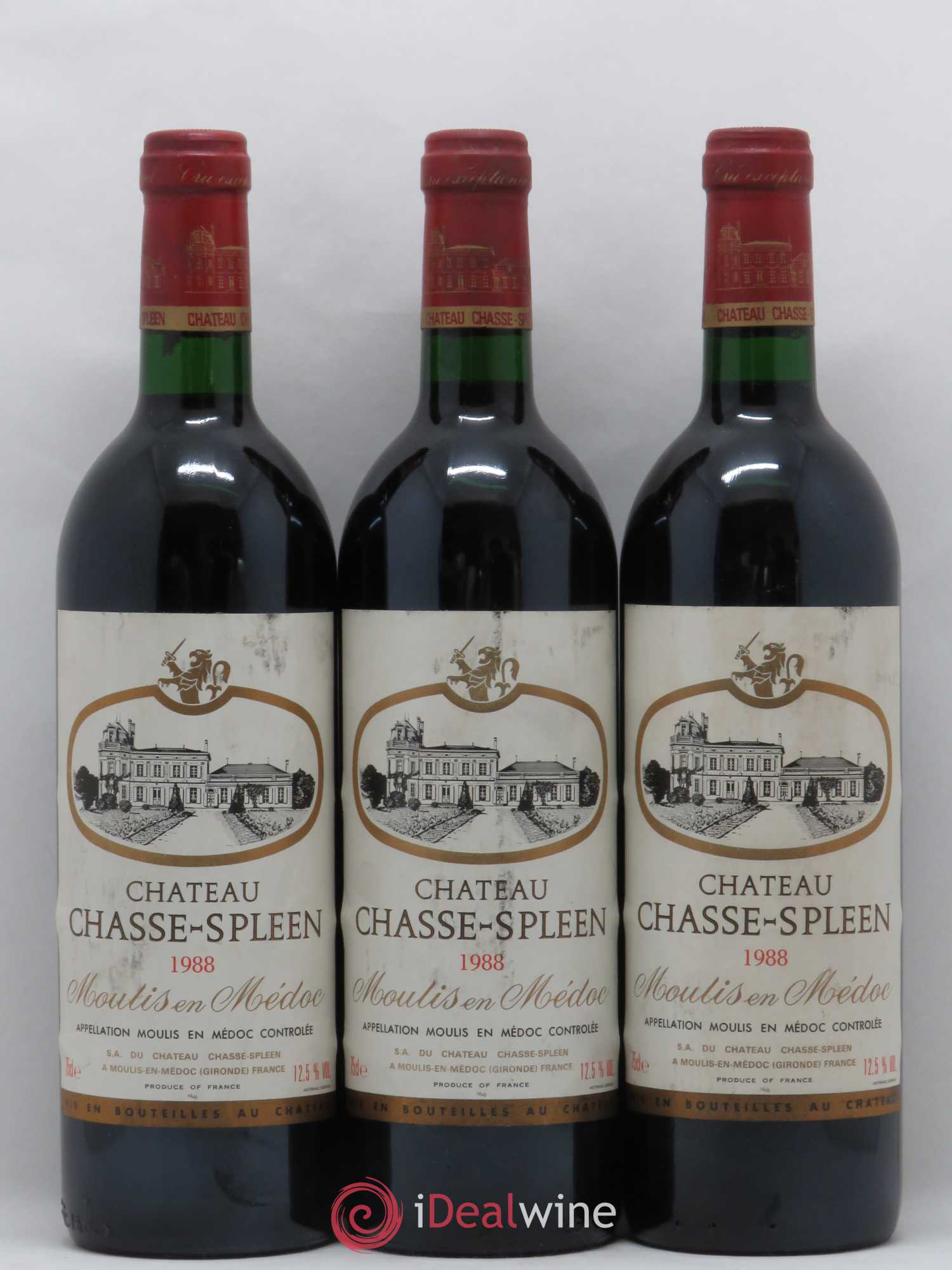 Château Chasse Spleen 1988 - Lot de 3 bouteilles - 0