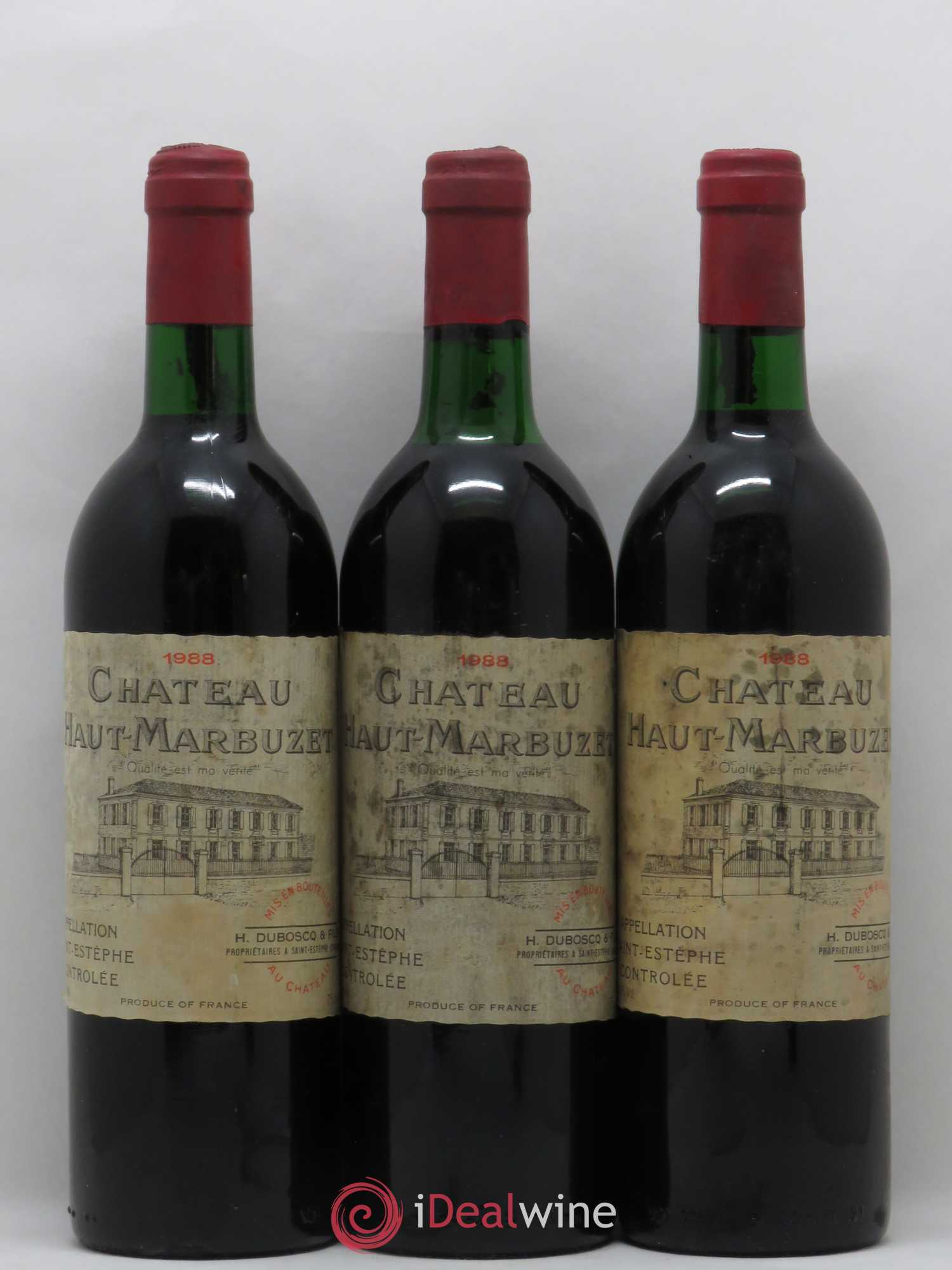 Château Haut Marbuzet 1988 - Lot de 6 bouteilles - 1