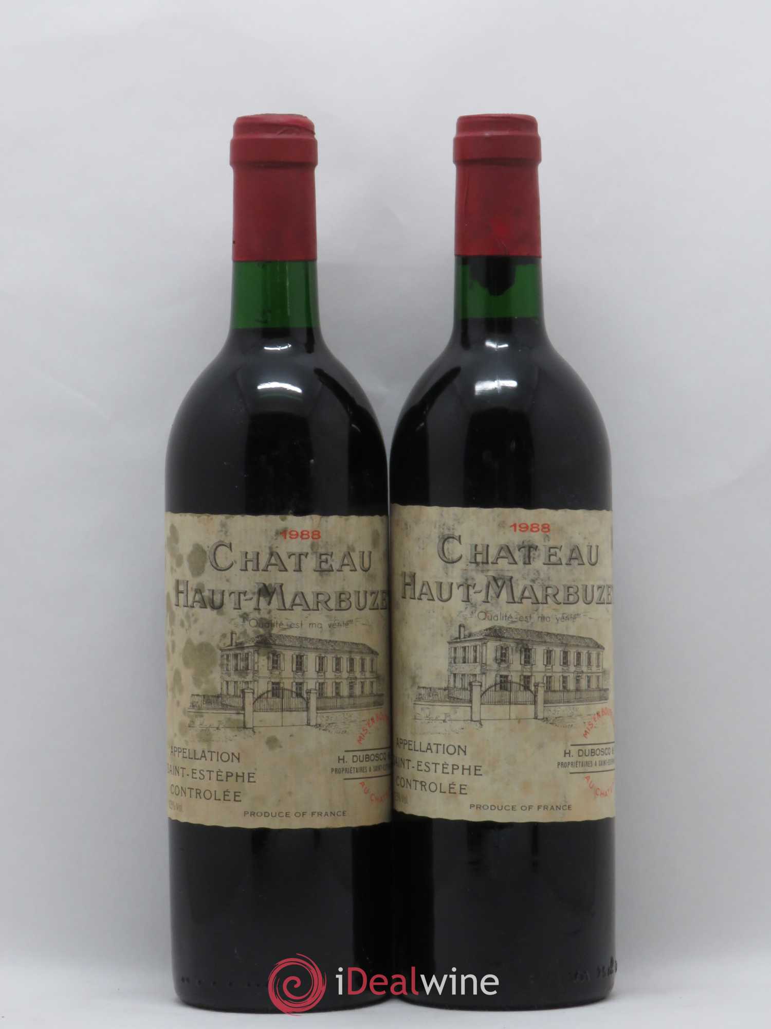 Château Haut Marbuzet 1988 - Lot de 2 bouteilles - 0