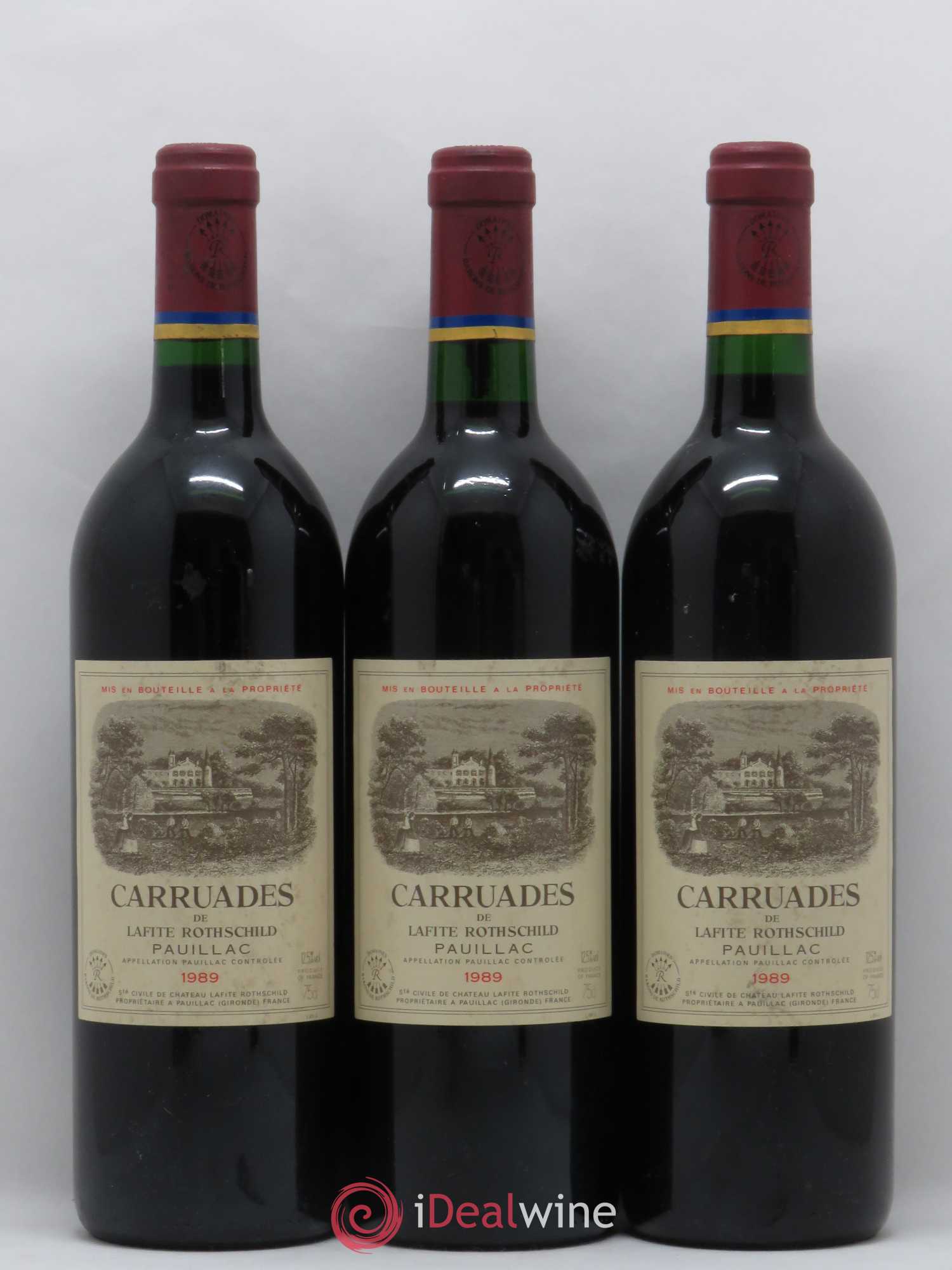 Carruades de Lafite Rothschild Second Vin 1989 - Lot de 3 bouteilles - 0