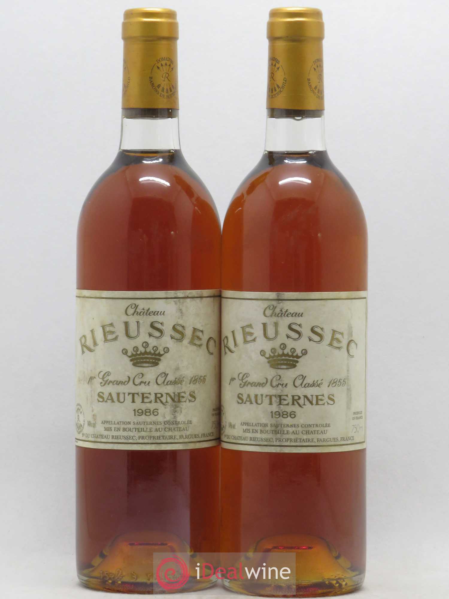 Château Rieussec 1er Grand Cru Classé 1986 - Lotto di 2 bottiglie - 0