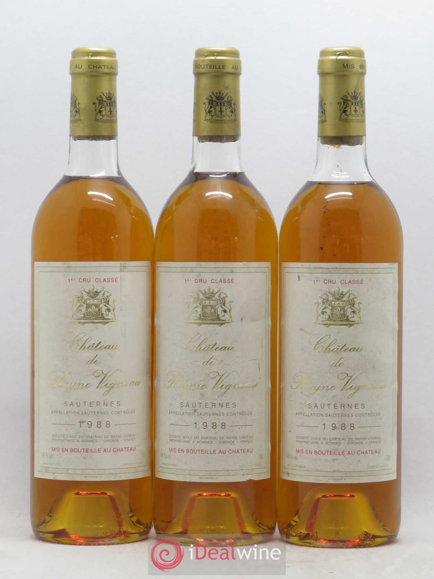 Château de Rayne Vigneau 1er Grand Cru Classé 1988 - Lotto di 3 bottiglie - 0